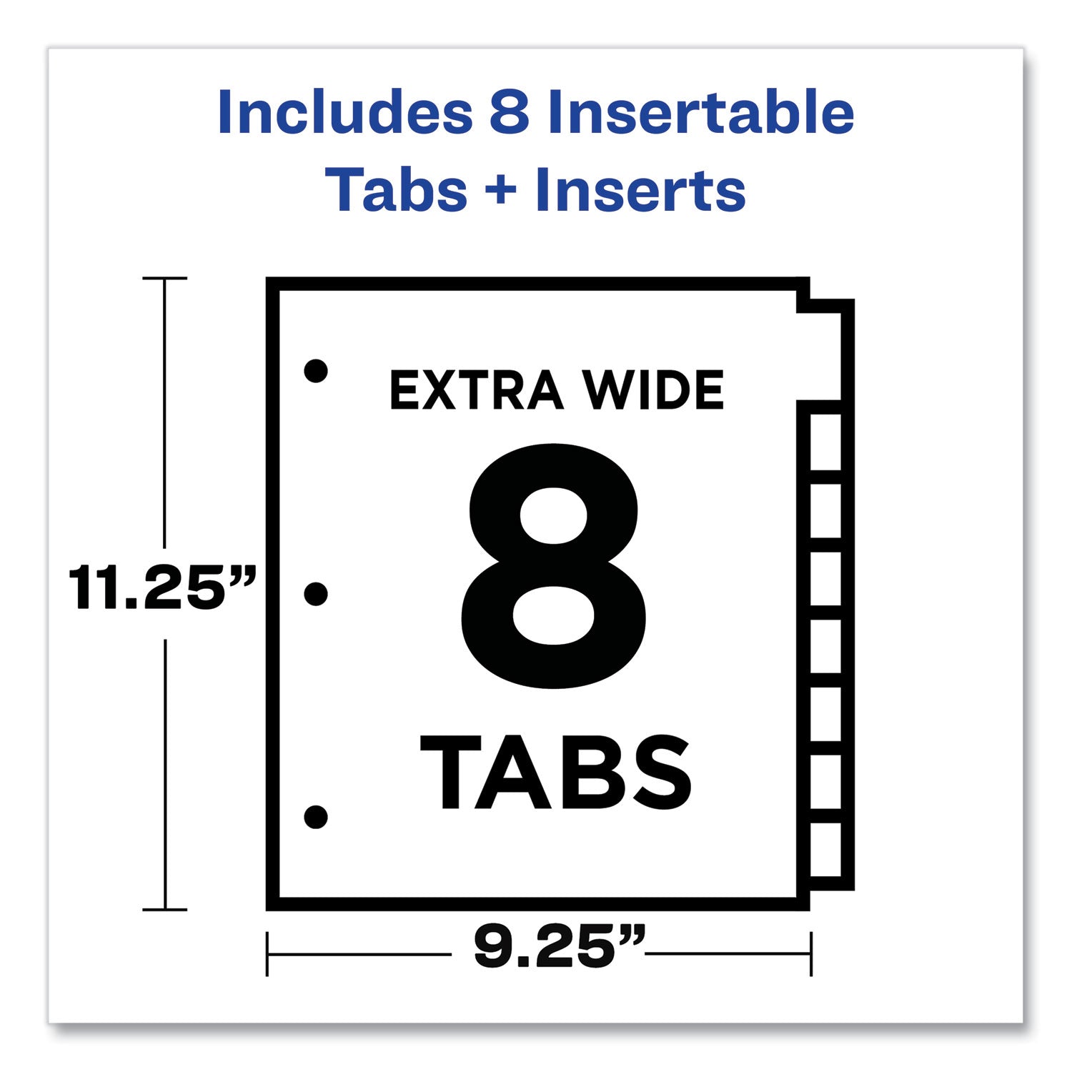 Avery® Big Tab Insertable Two-Pocket Plastic Dividers, 8-Tab, 11.13 X 9.25, Assorted, 1 Set