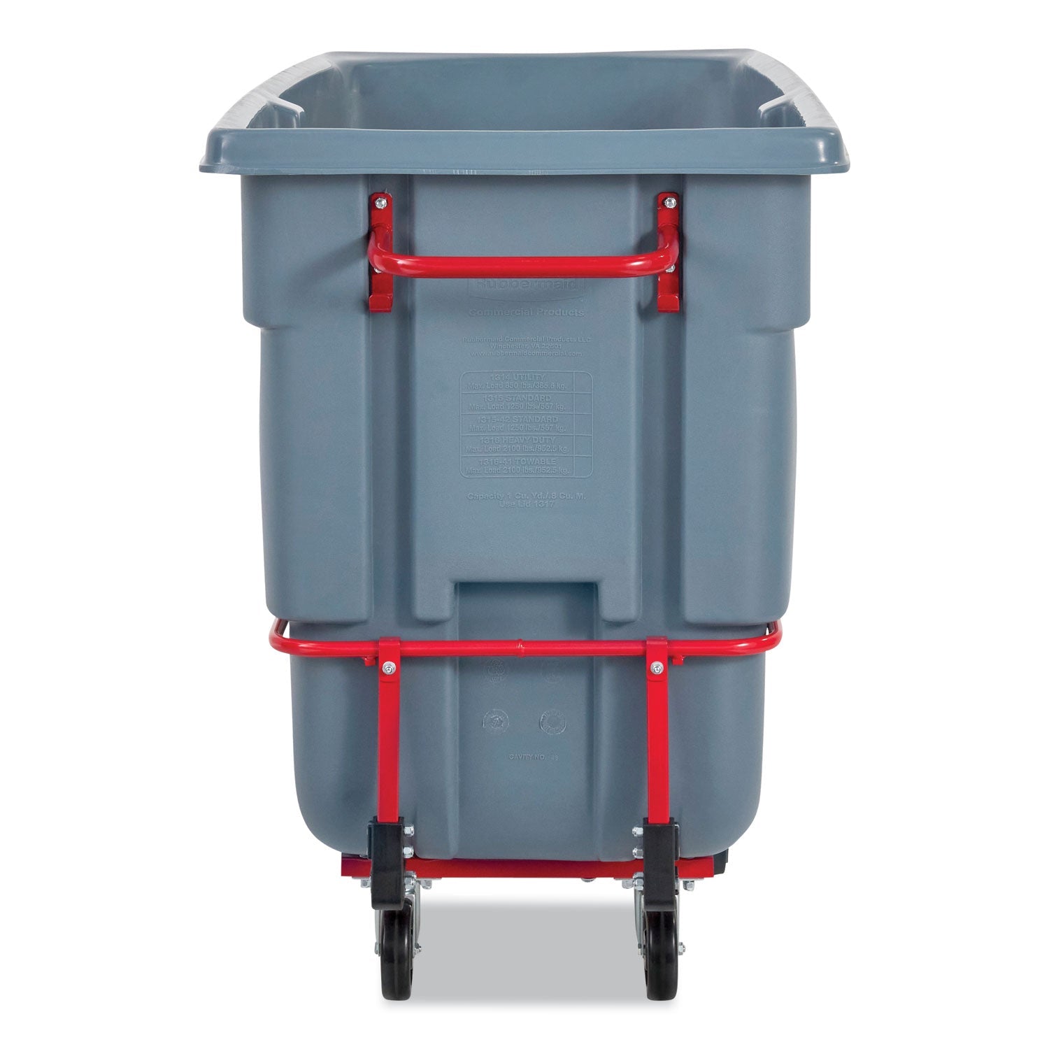 Rubbermaid® Commercial 1 cu yd BRUTE DURATILT Frame Tilt Truck, Heavy Duty, 2,100 lb Capacity, Gray