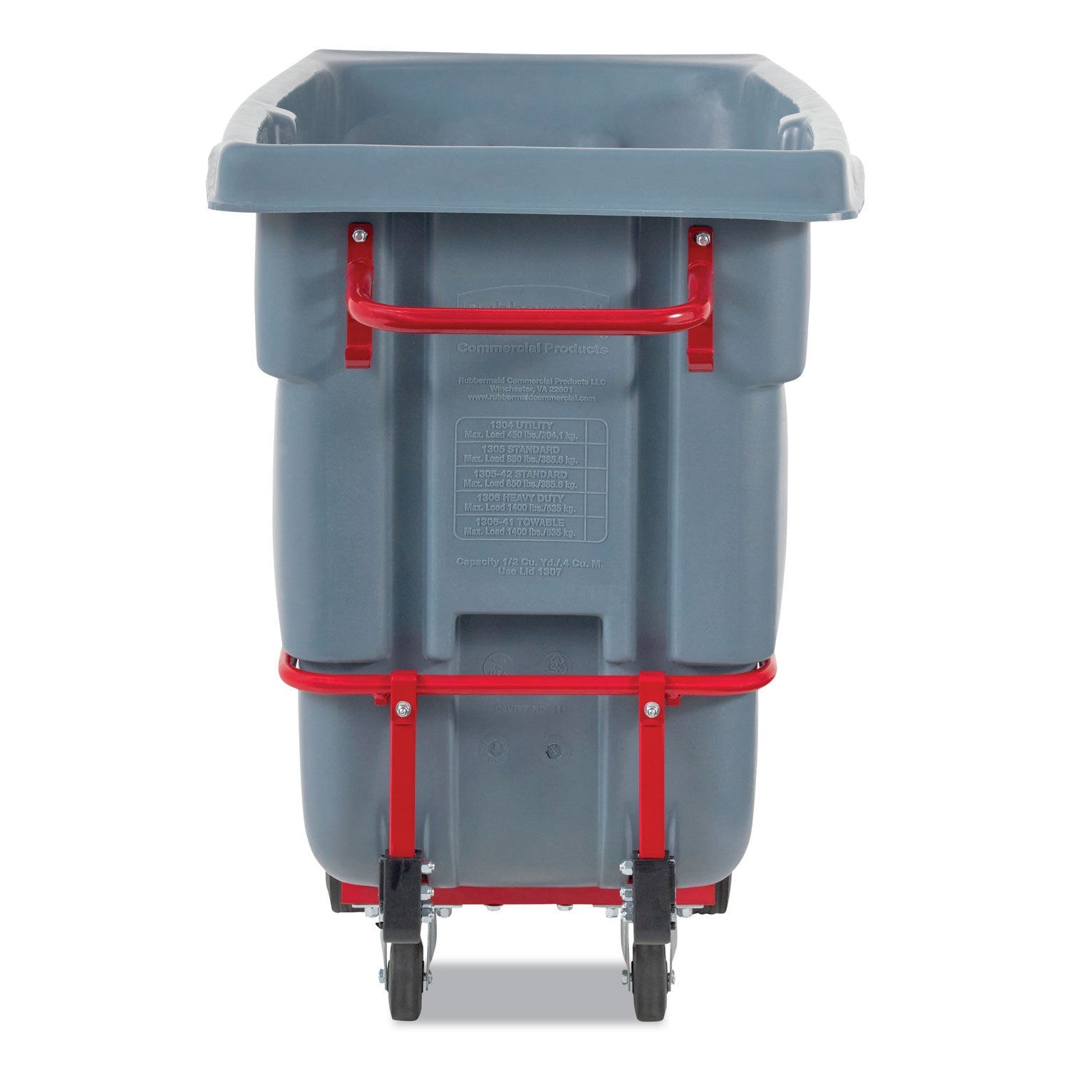 Rubbermaid® Commercial 0.5 cu yd BRUTE DURATILT Frame Tilt Truck, Standard Duty, 850 lb Capacity, Gray