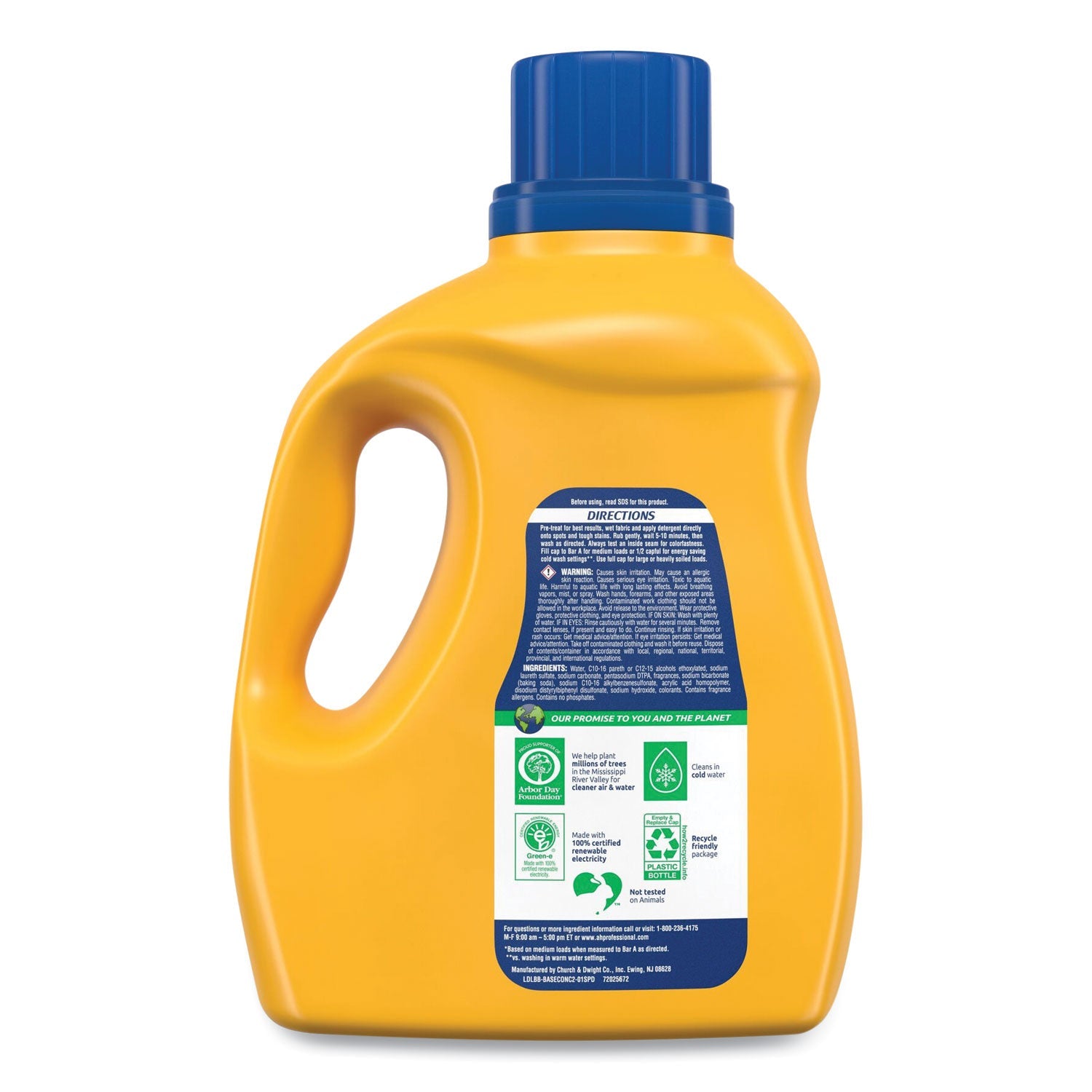 Arm & Hammer™ Dual HE Clean-Burst Liquid Laundry Detergent, 105 oz Bottle, 4/Carton