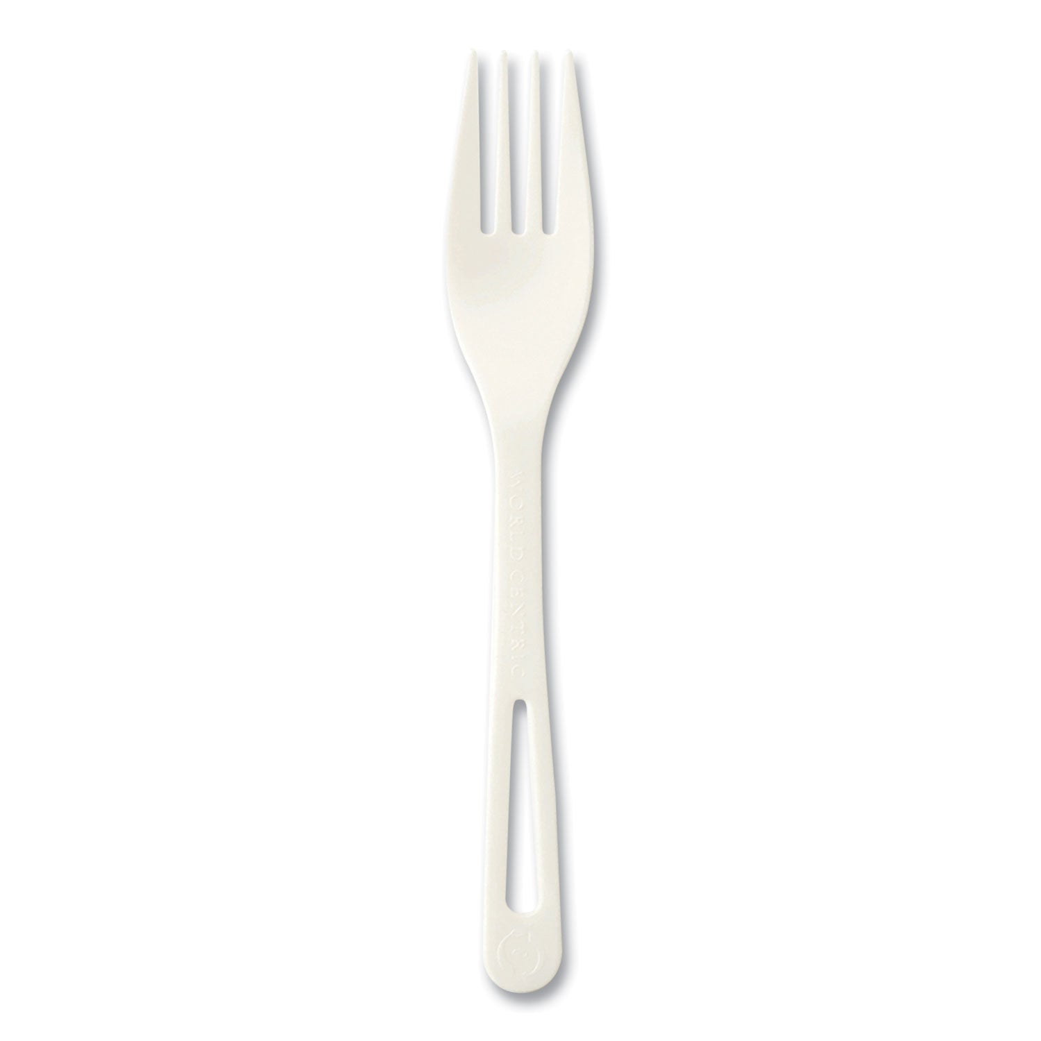 World Centric® Cutlery Dispenser Refills, Fork, Plastic, White, 100/Bag, 10 Bags/Carton