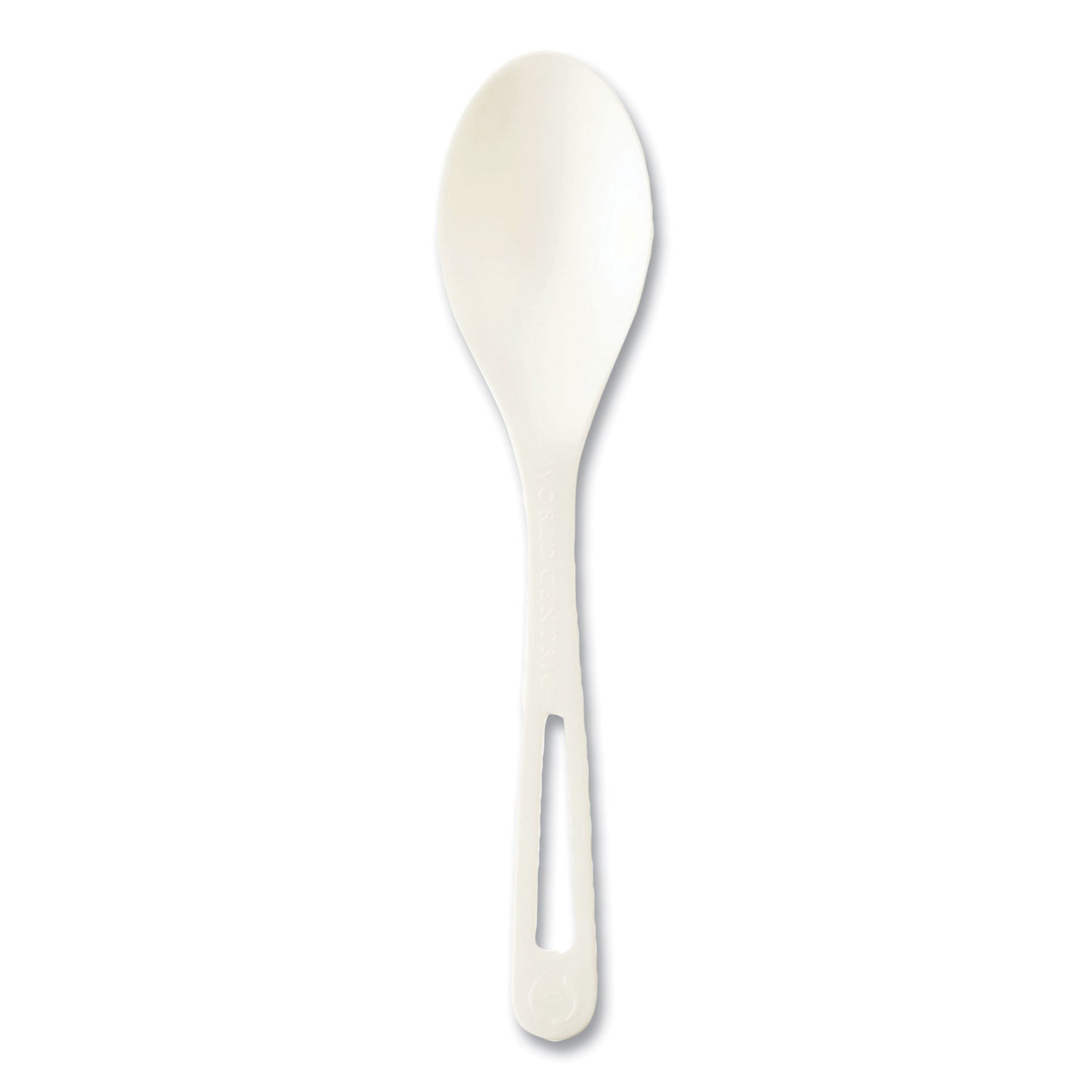 World Centric® Cutlery Dispenser Refills, Spoon, Plastic, White, 100/Bag, 10 Bags/Carton