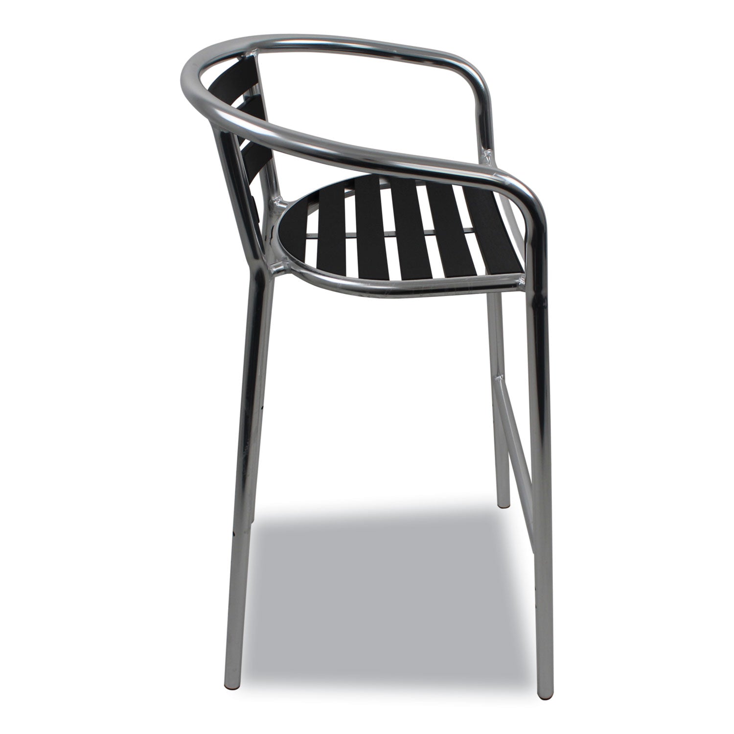 JMC Furniture Pinzon Series Barstools, Supports Up to 300 lb, 31" Seat Height, Black/Silver Seat, Black/Silver Back; Silver Base