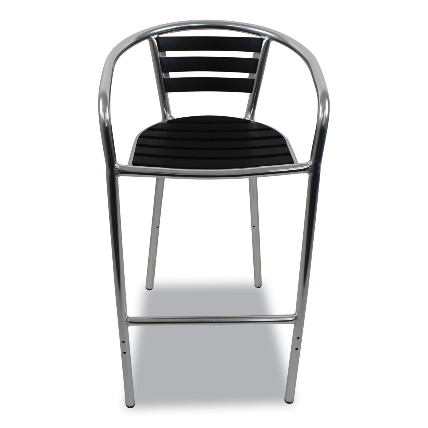 JMC Furniture Pinzon Series Barstools, Supports Up to 300 lb, 31" Seat Height, Black/Silver Seat, Black/Silver Back; Silver Base