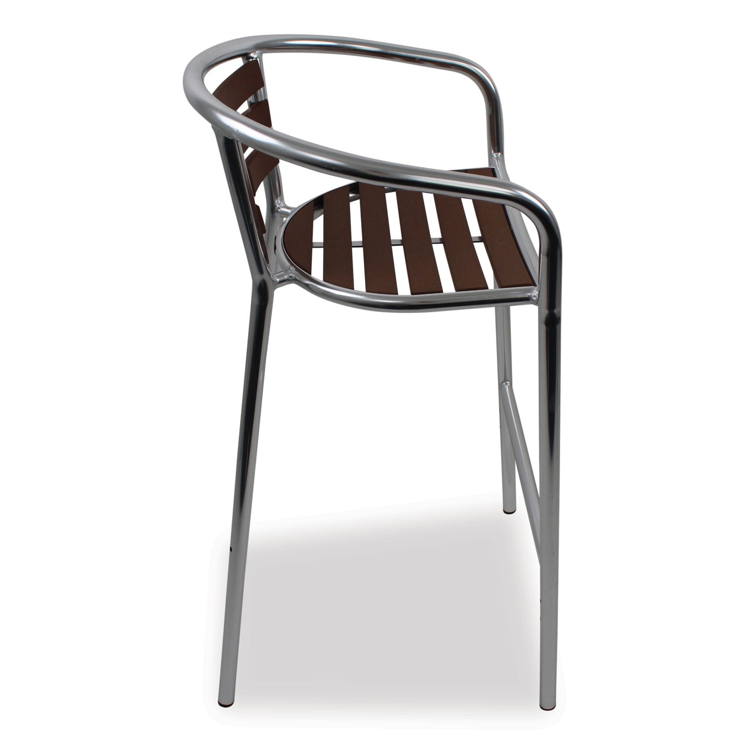 JMC Furniture Pinzon Series Barstools, Supports Up to 300 lb, 31" Seat Height, Tan/Silver Seat, Tan/Silver Back, Silver Base
