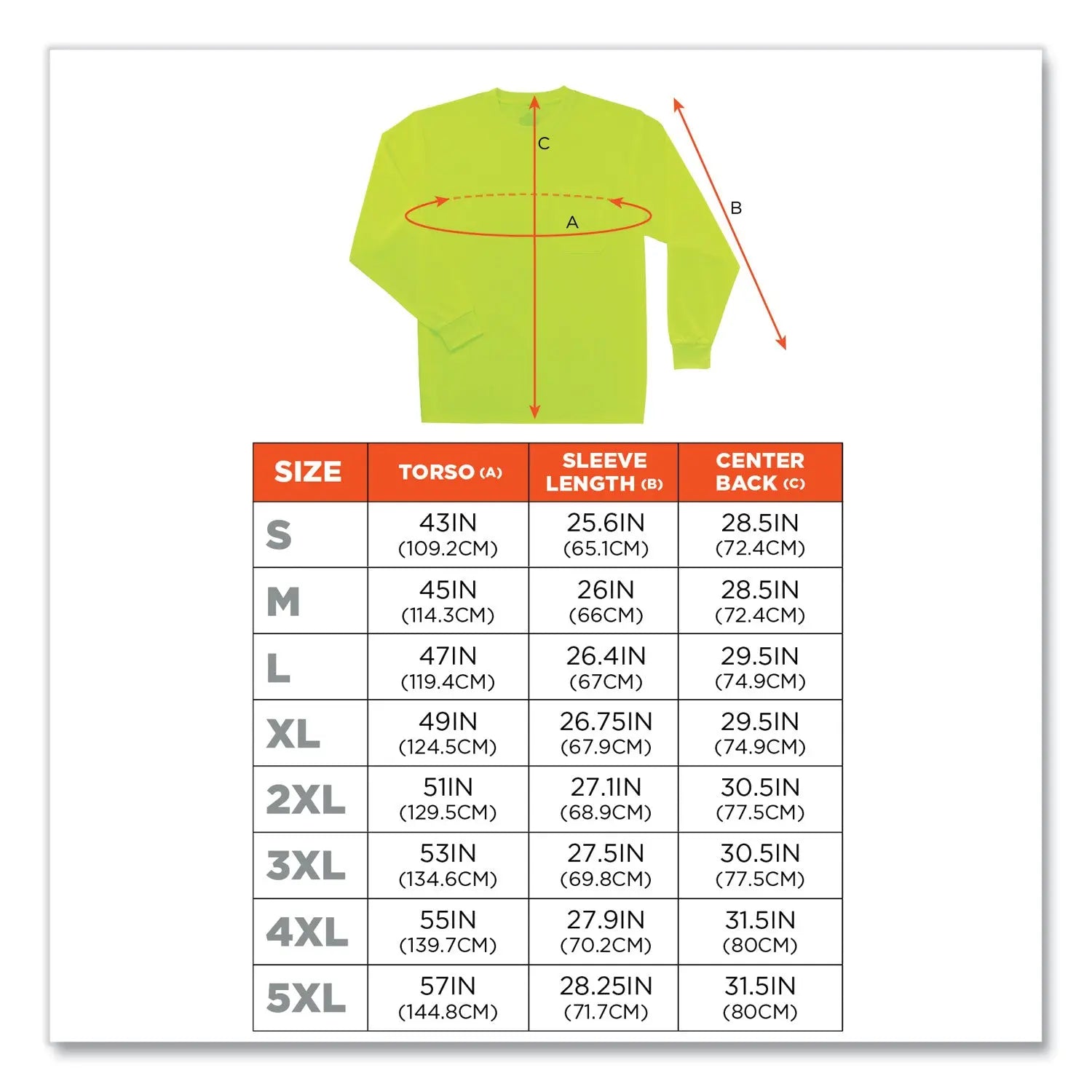 ergodyne® GloWear 8091 Non-Certified Hi-Vis Long Sleeve Shirt, X-Large, Lime