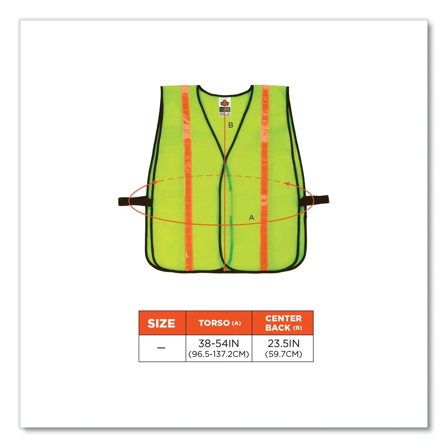 ergodyne® GloWear 8040HL Non-Certified Hi-Gloss Vest, Polyester, One Size Fits Most, Lime