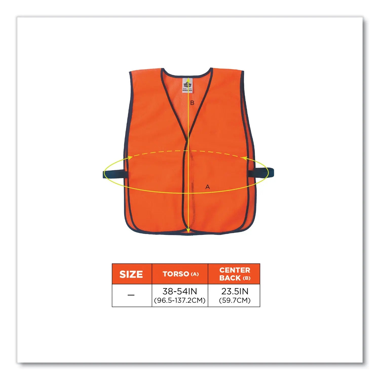 ergodyne® GloWear 8010HL Non-Certified Economy Vest, One Size Fits Most, Orange