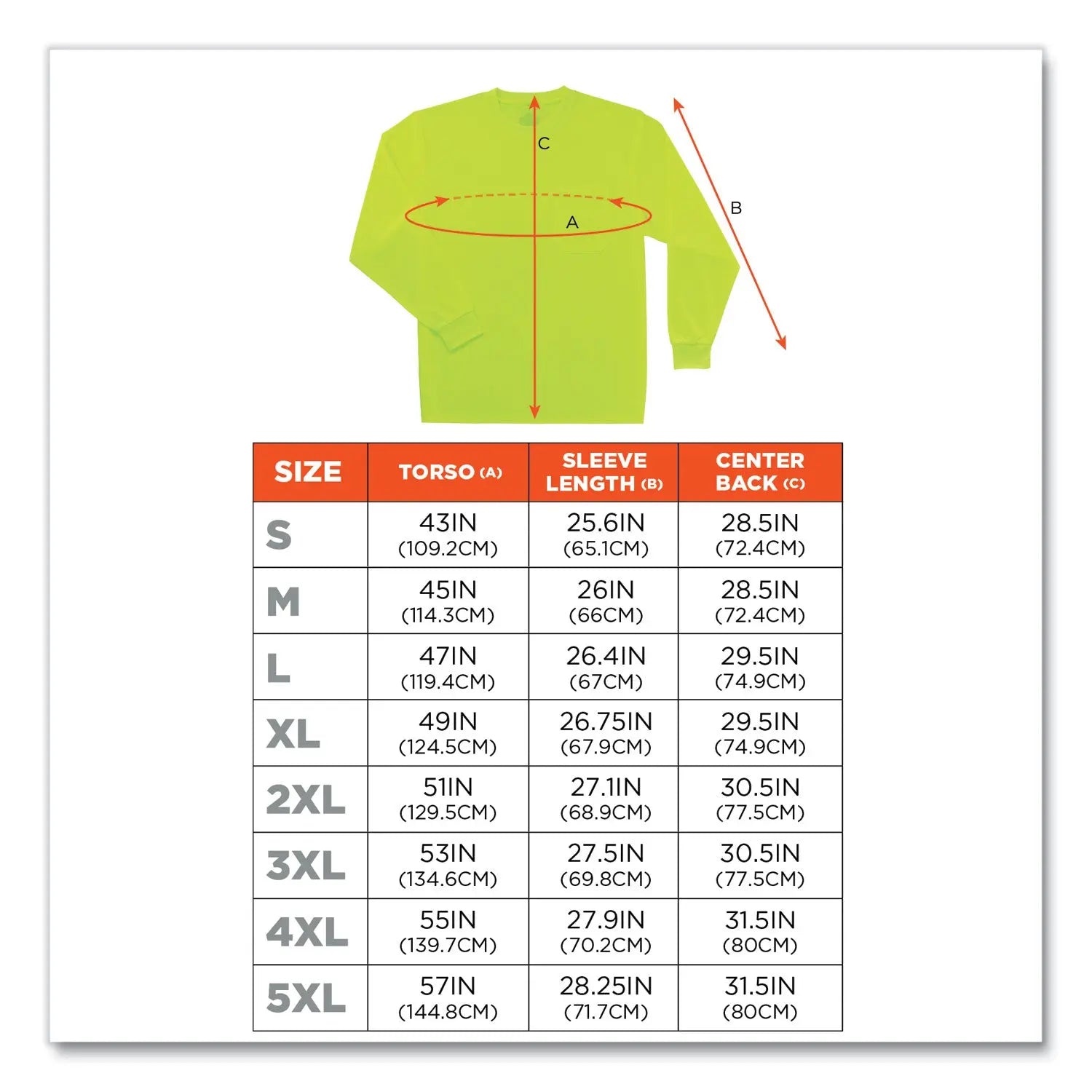 ergodyne® GloWear 8091 Non-Certified Hi-Vis Long Sleeve Shirt, Small, Lime