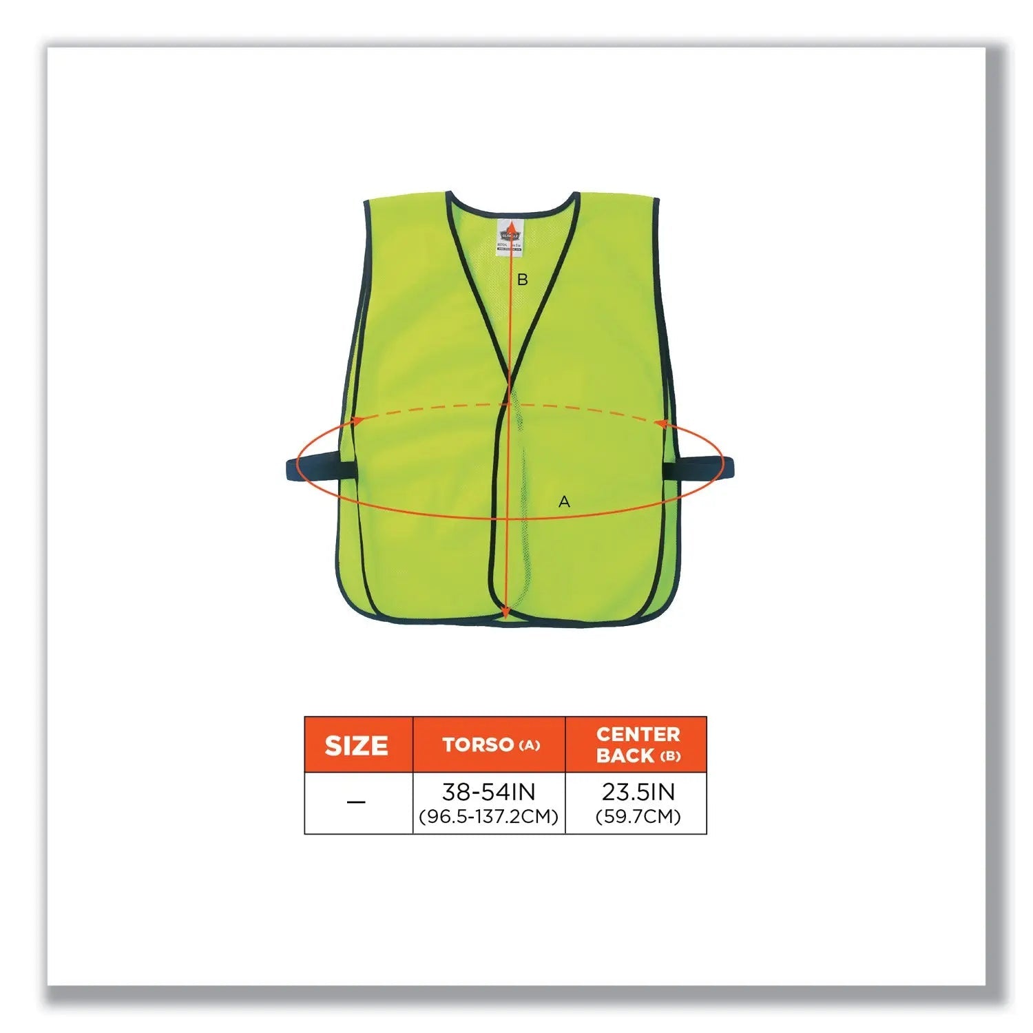 ergodyne® GloWear 8010HL Non-Certified Economy Vest, Polyester, One Size Fits Most, Lime