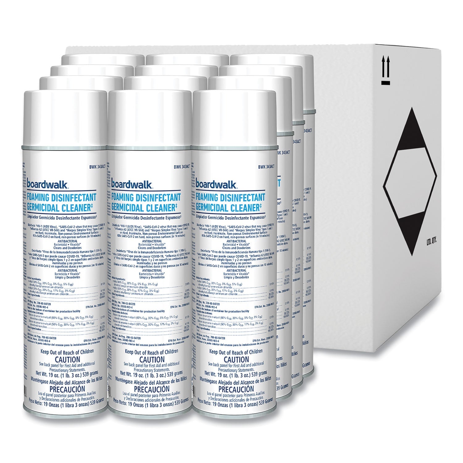 Disinfectant Cleaner | Boardwalk® Foaming 12-Carton
