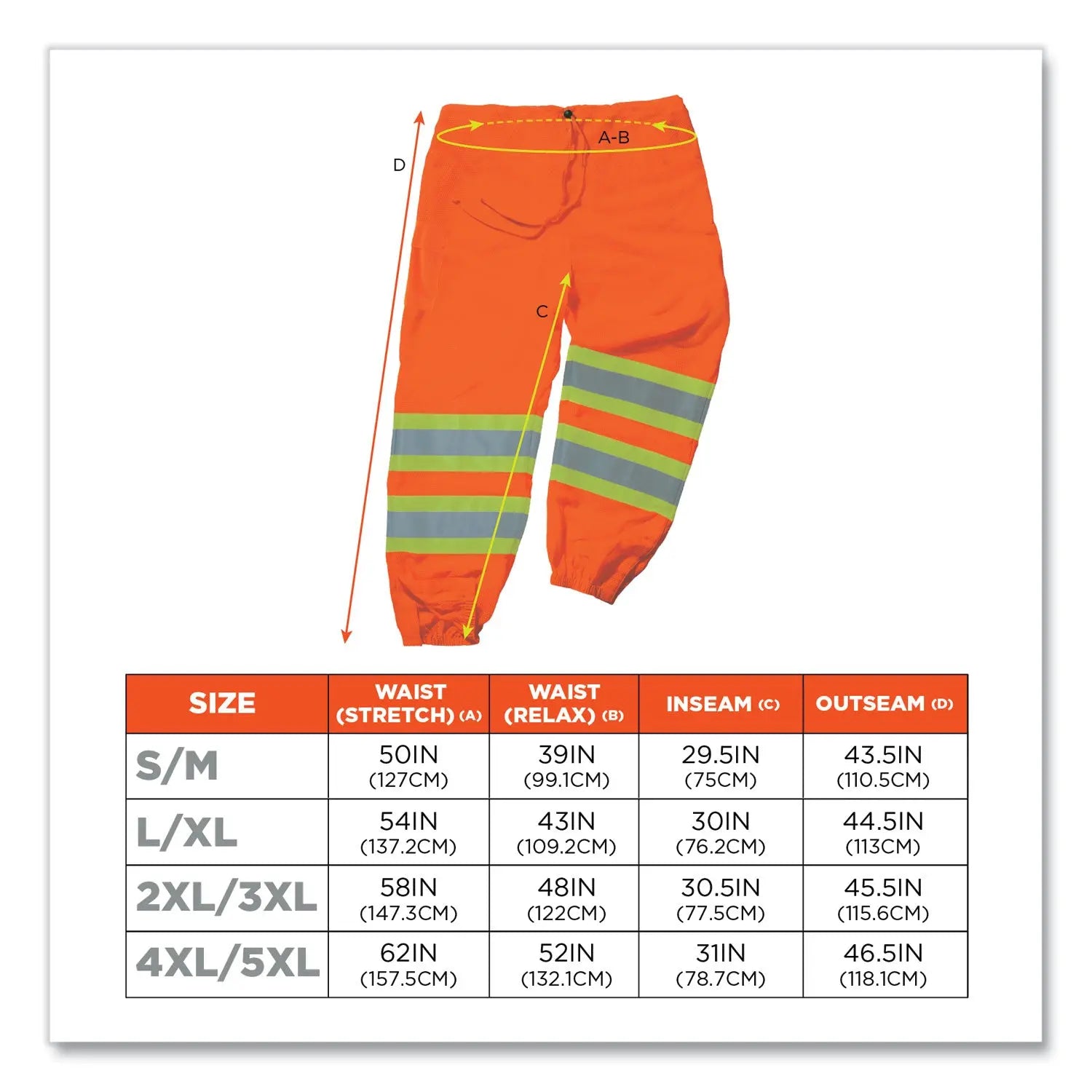 ergodyne® GloWear 8911 Class E Two-Tone Pants, Large/X-Large, Orange