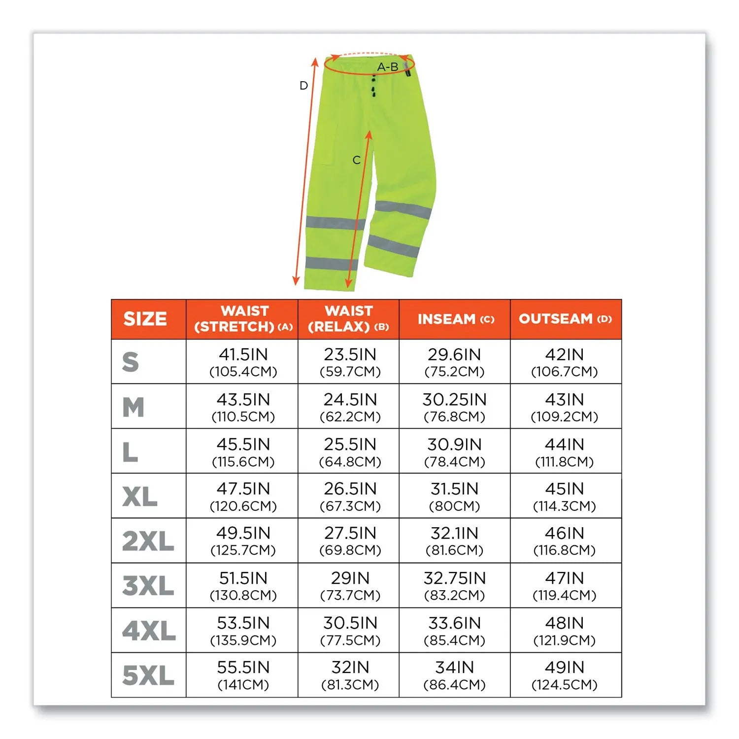 ergodyne® GloWear 8925 Class E Hi-Vis Thermal Pants, Medium, Lime