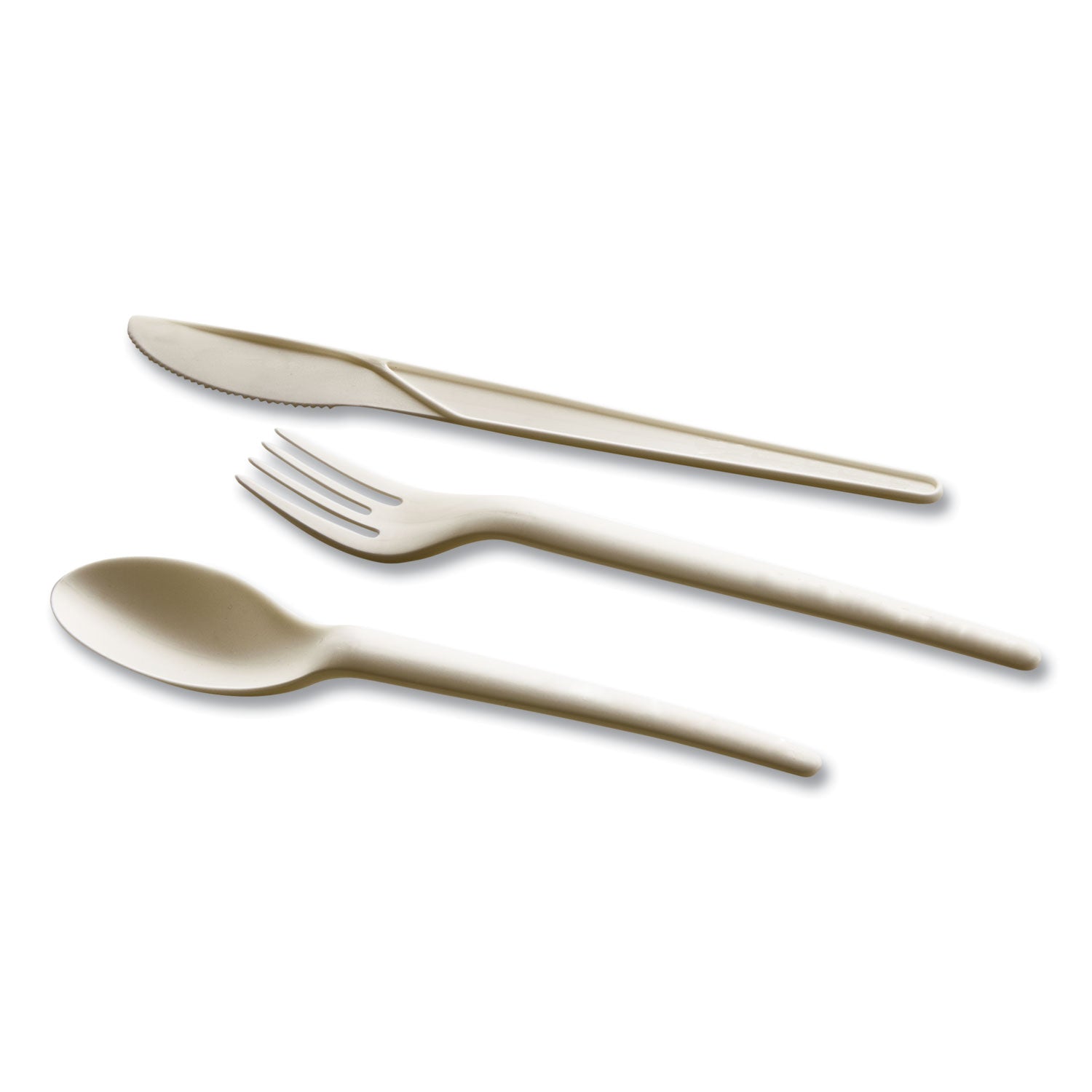 WNA EcoSense Renewable Plant Starch Cutlery, Spoon, Plastic, Cream, 50/Pack