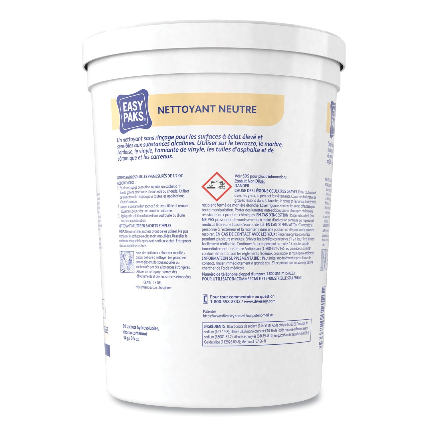 Easy Paks® Neutral Cleaner, 0.5 Oz Packet, 90/tub, 2 Tubs/carton