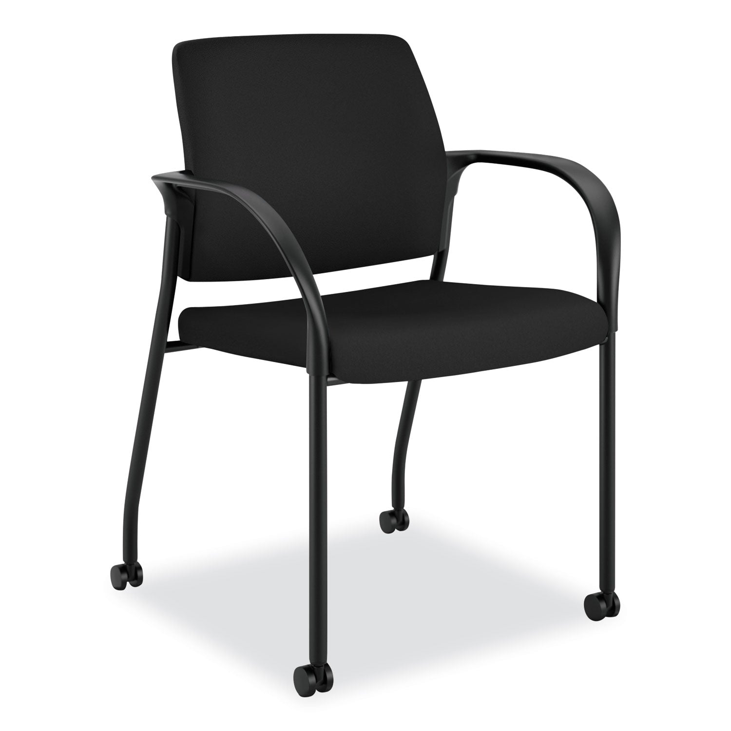 HON® Ignition Series Guest Chair with Arms, Polyester Fabric Seat, 25" x 21.75" x 33.5", Black