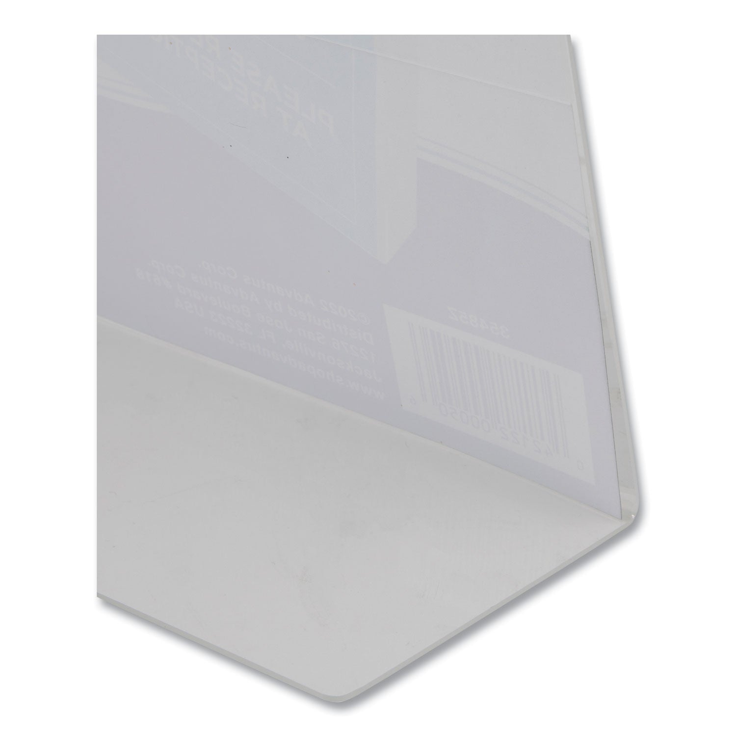 NuDell™ Clear Plastic Slanted L-Shaped Countertop Sign Holder, Side-Load, Horizontal/Vertical Orientation, 8.5 x 11 Insert