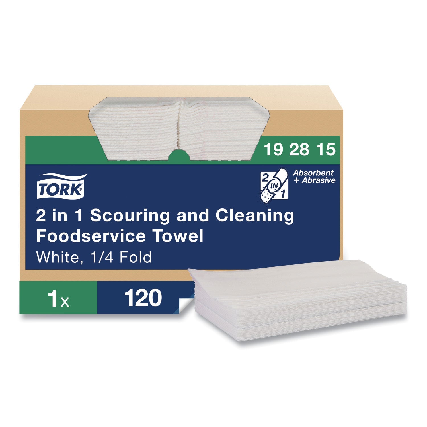 Tork® 2 in 1 Wiper, 1-Ply, 13" x 21", White, 120/Carton