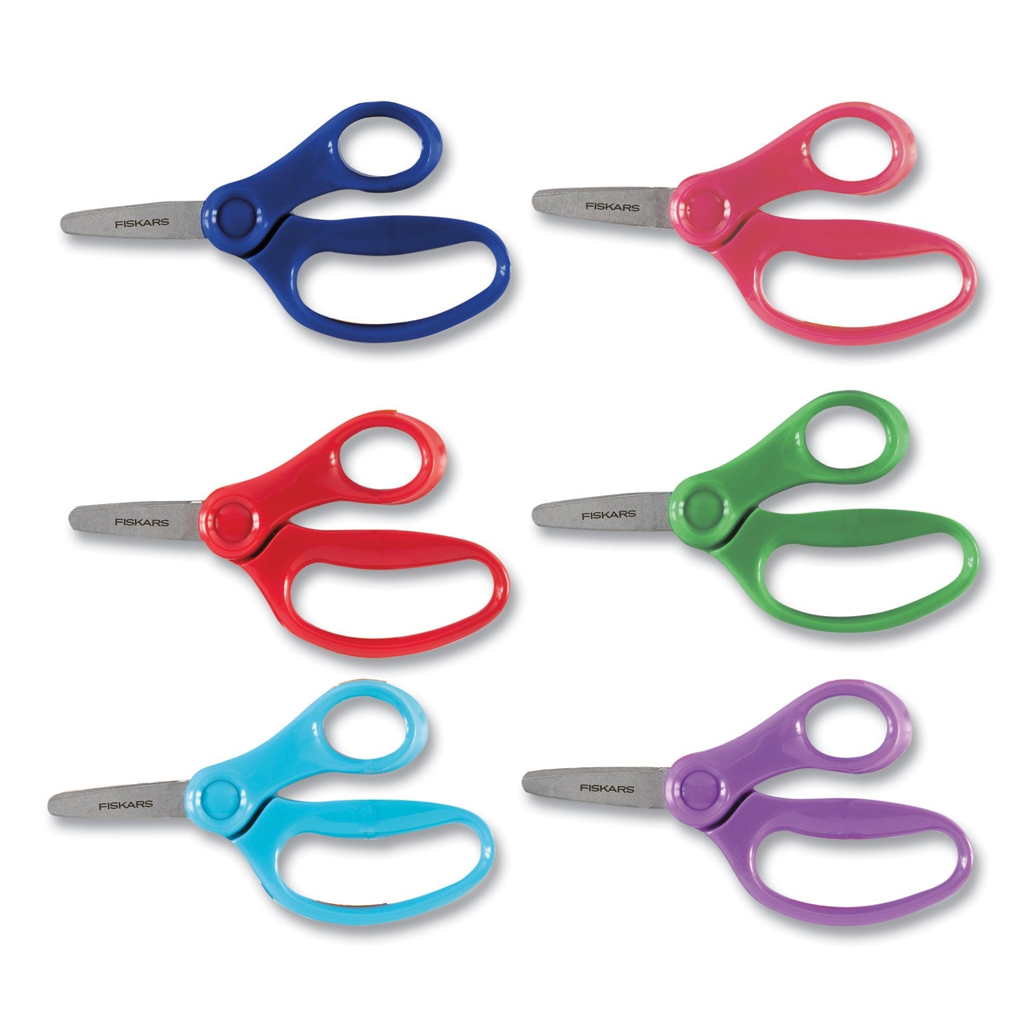 Fiskars® Kids Scissors, Rounded Tip, 5" Long, 1.75" Cut Length, Straight Handle, Randomly Assorted Handle Color