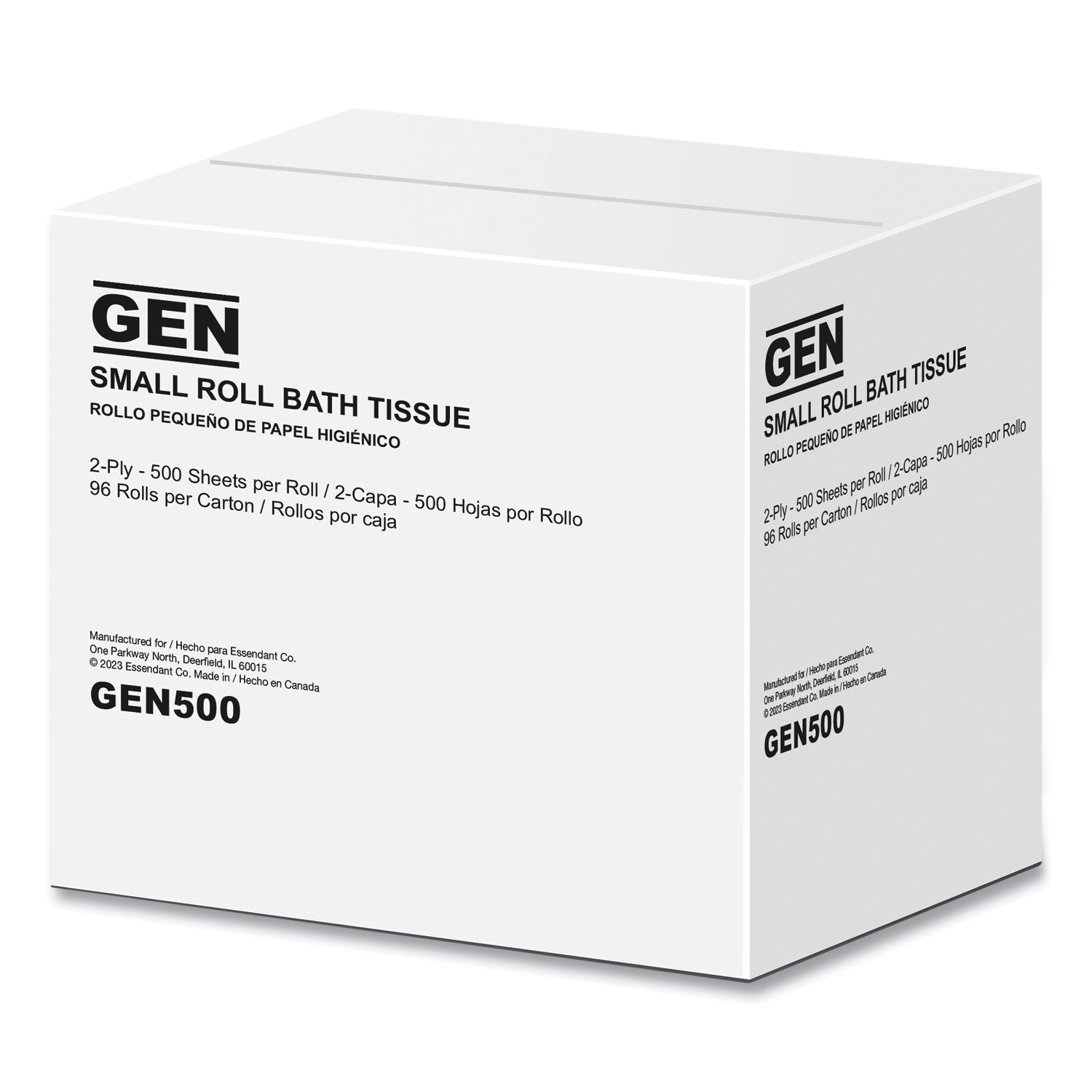 GEN Bath Tissue, Septic Safe, 2-Ply, White, 500 Sheets/roll, 96 Rolls/carton