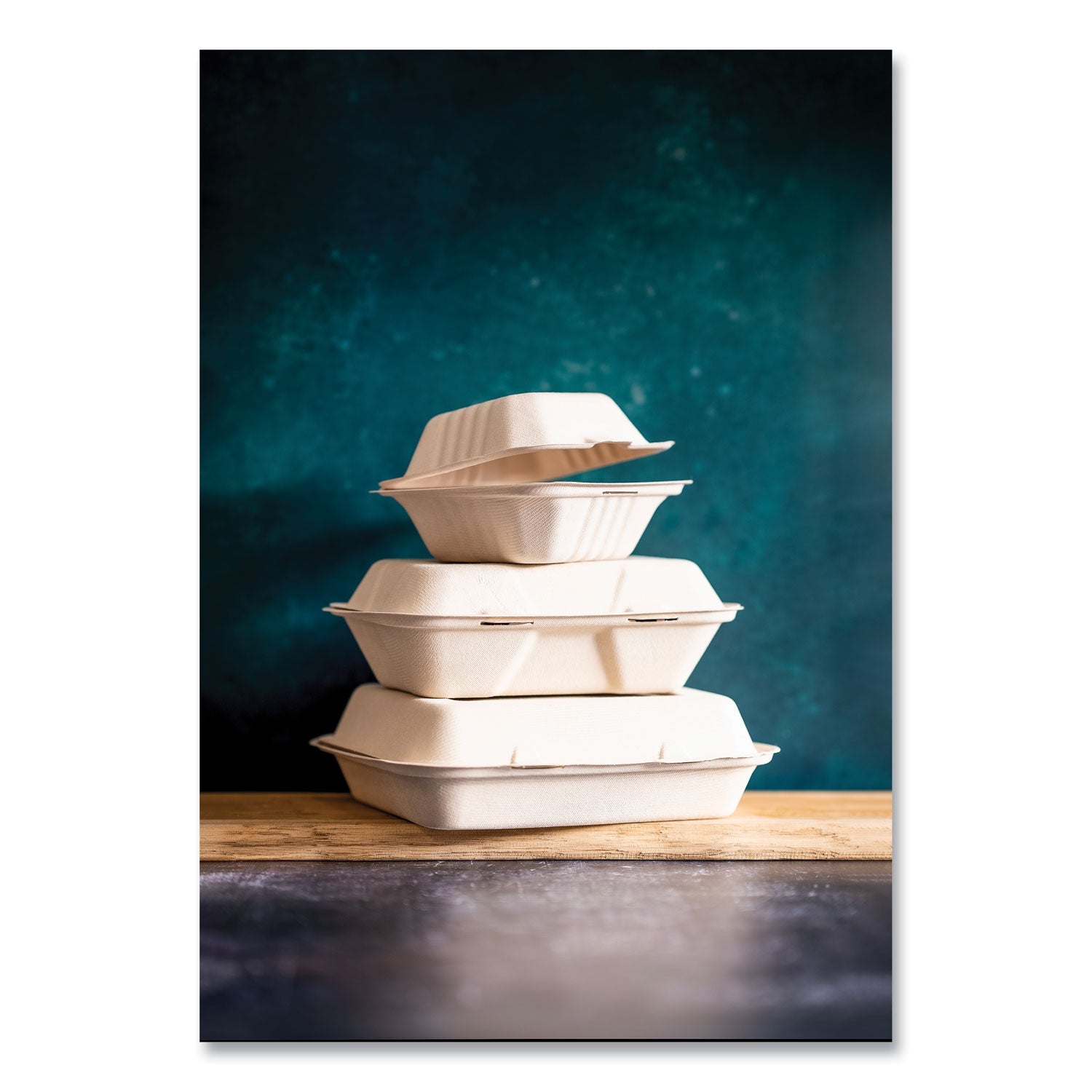 Vegware™ Nourish Molded Fiber Takeout Containers, Compostable, 7.9 x 7.9 x 2.9, White, Sugarcane, 200/Carton - Bloom Skins