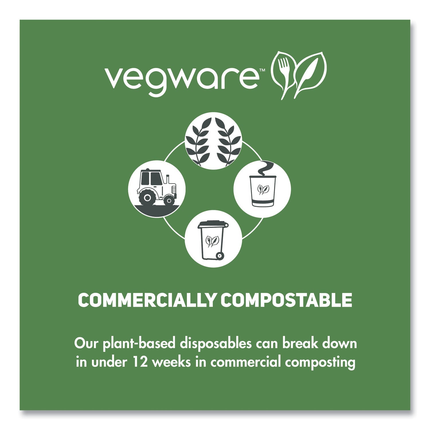 Vegware™ Nourish Molded Fiber Takeout Container, Compostable, 9 x 10 x 2, Natural, Sugarcane, 200/Carton