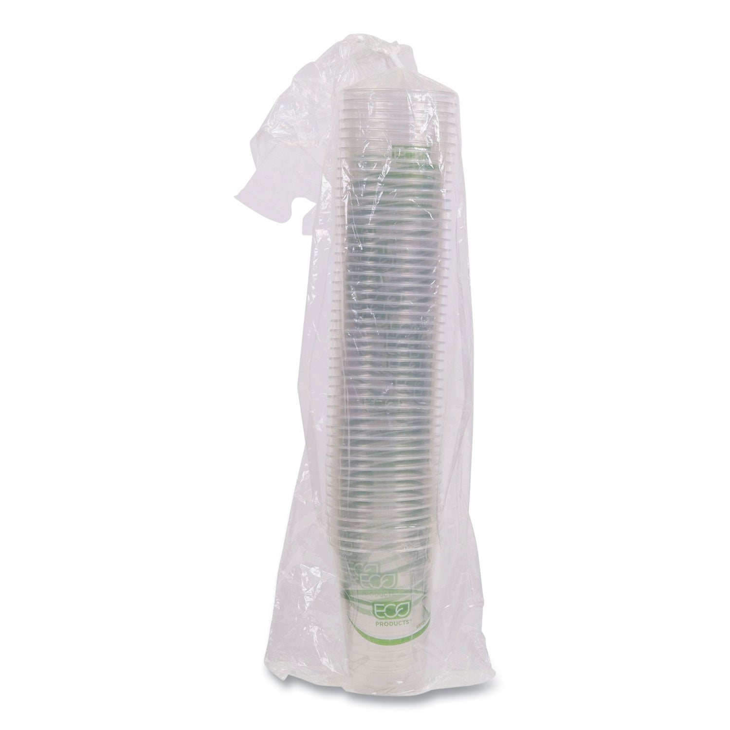 Eco-Products® GreenStripe Renewable and Compostable Cold Cups Convenience Pack, 16 oz, Plastic, Clear, 50/Pack