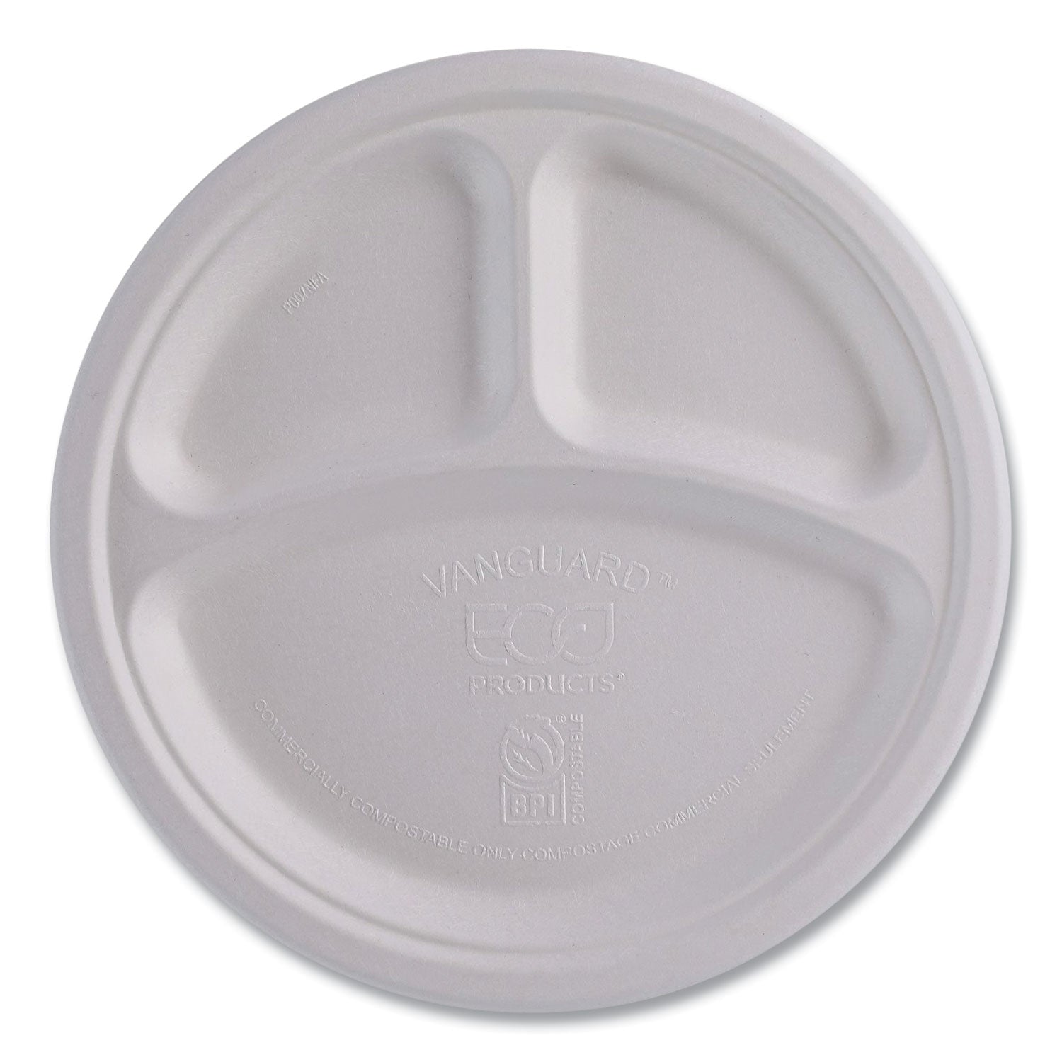 Sugarcane Plates | Eco-Products® Vanguard 10" 3-Cmp