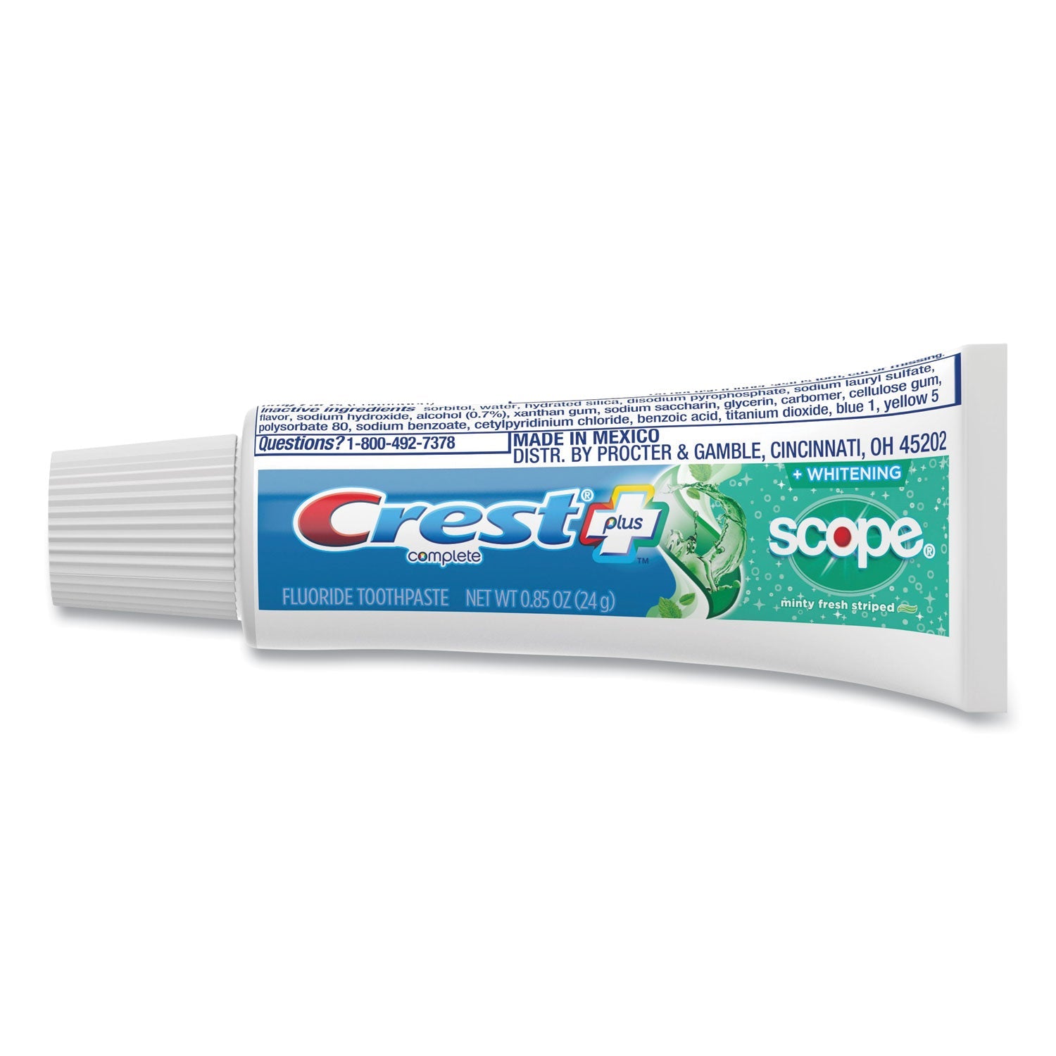 Crest® Complete Whitening Toothpaste + Scope, Mint, 0.85 oz Tube, 72/Carton