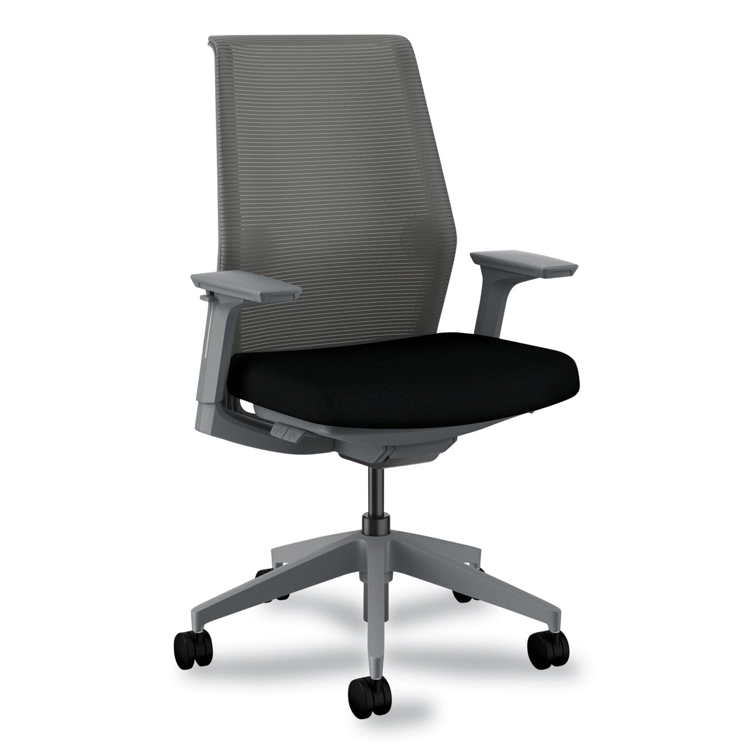 HON® Cipher Mesh Back Task Chair, Supports Up to 300 lb, 15" to 20" Seat Height, Black Seat, Charcoal Back, Charcoal Base