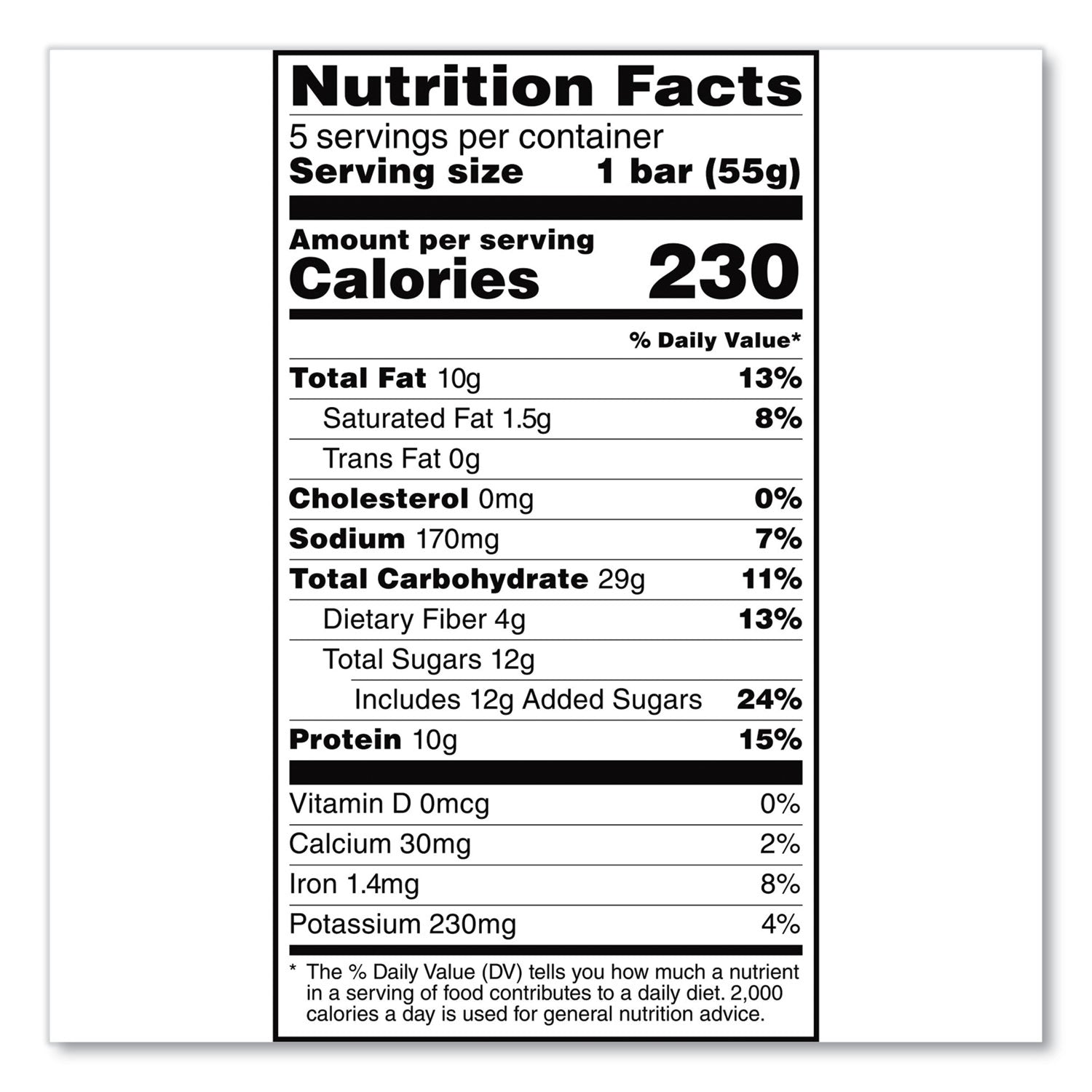 A.M. RXBAR® Adult Bars, Honey Cinnamon Peanut Butter, 1.9 oz Bar, 5 Bars/Packs, 2 Packs/Carton