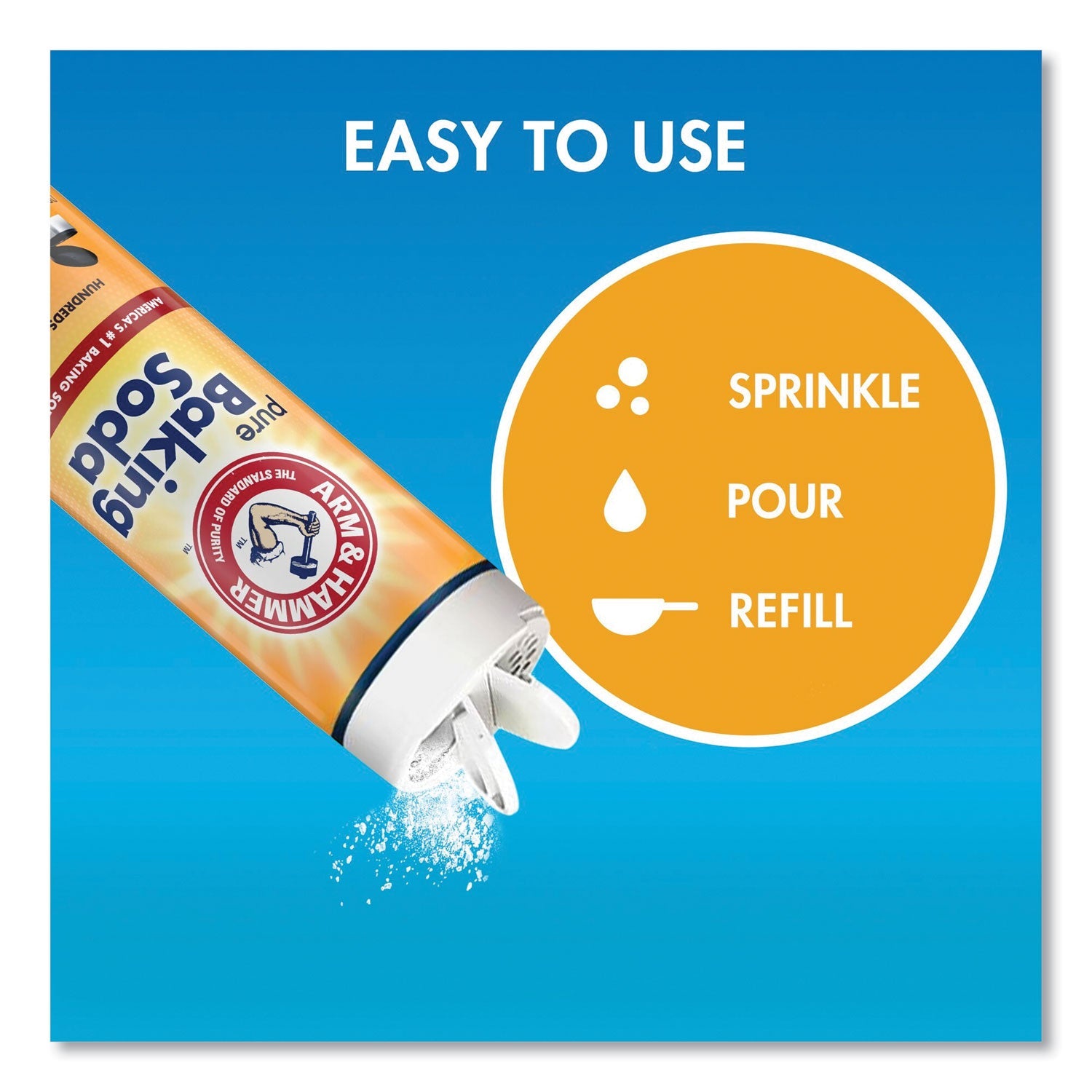 Arm & Hammer™ Baking Soda, 12 oz Refillable Shaker Canister, 6/Carton