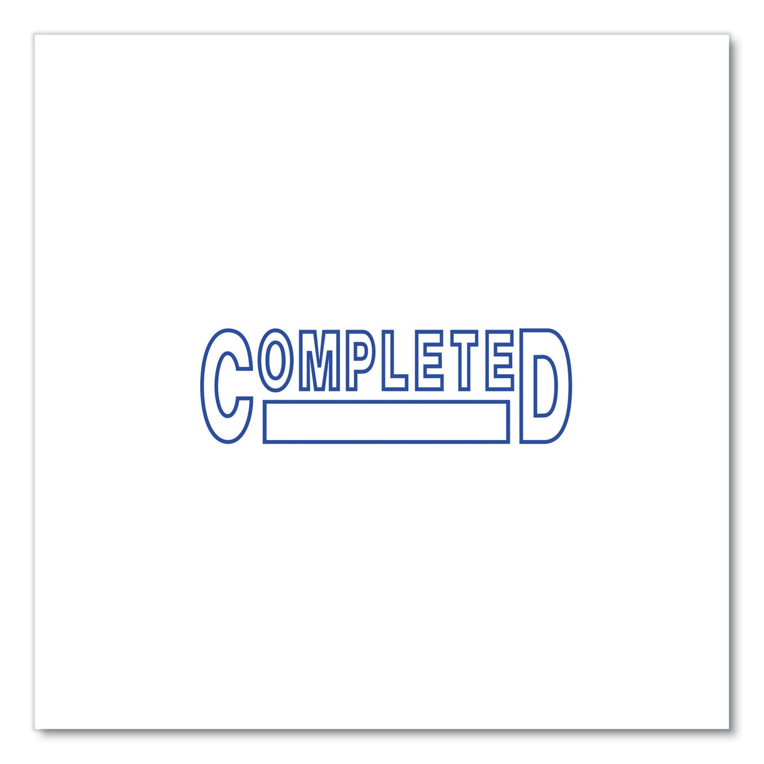Universal® Message Stamp, Completed, Pre-Inked One-Color, Blue Ink