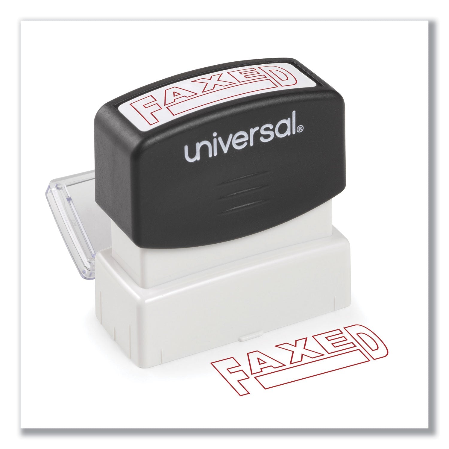 Message Stamp | Faxed, Pre-Inked Red