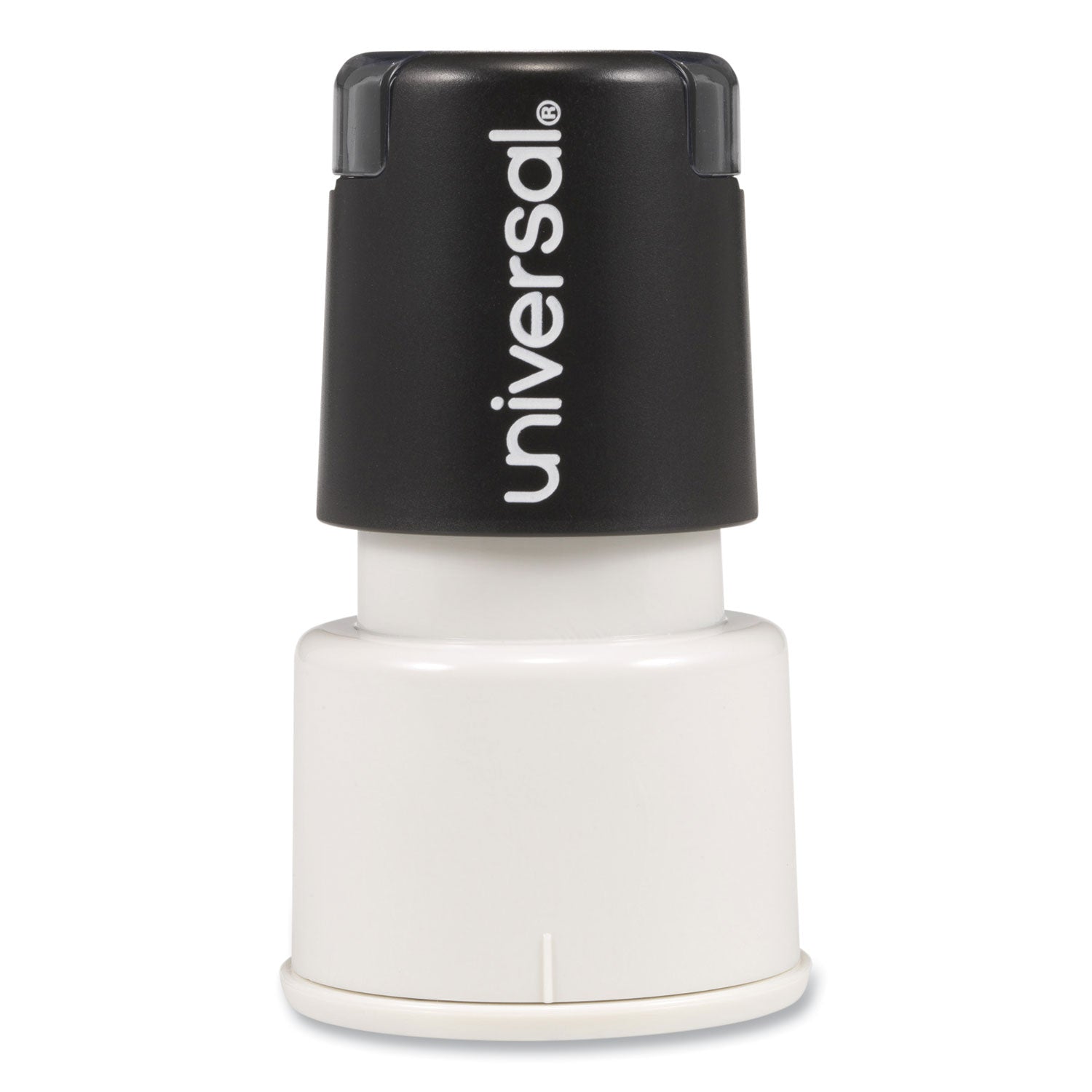 Universal® Round Message Stamp, Check Mark, Pre-Inked/re-Inkable, Red