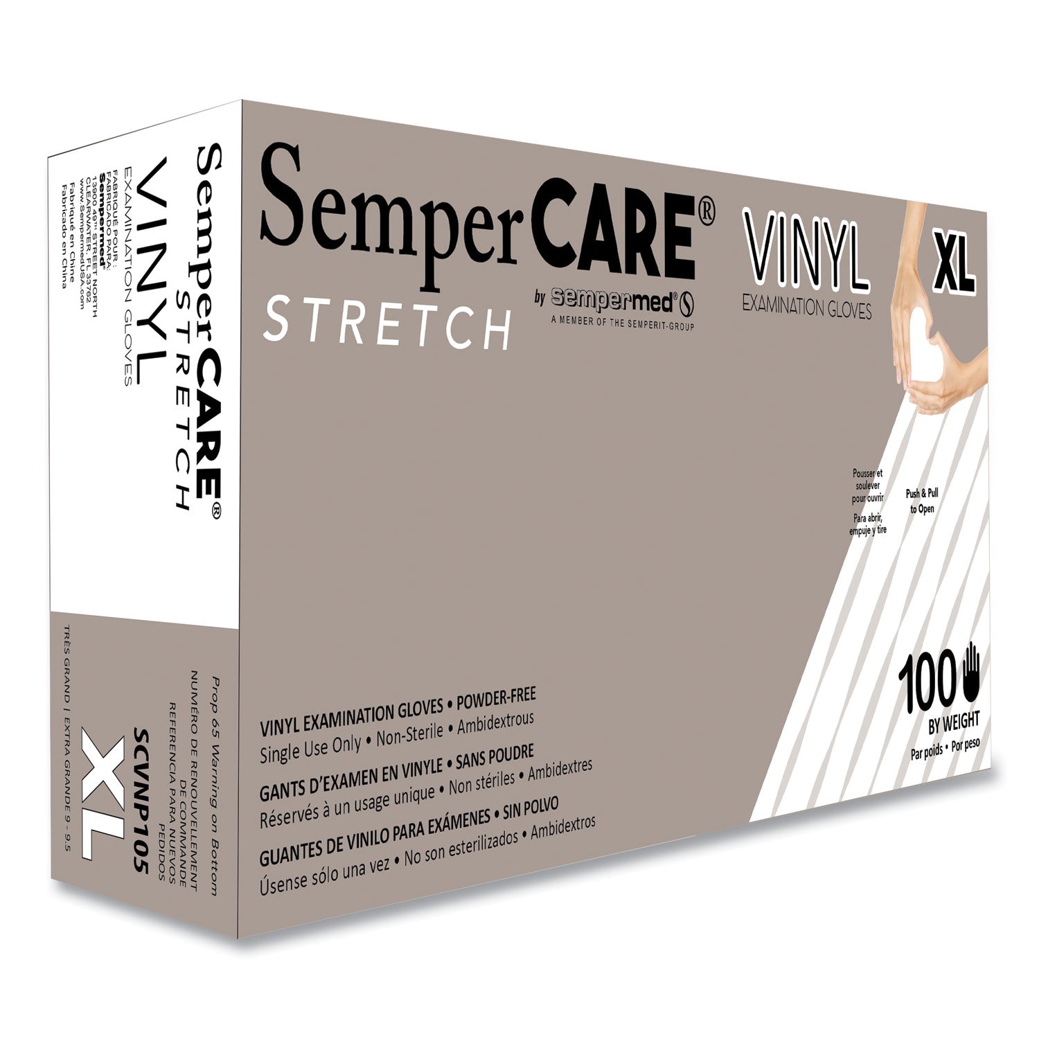 Stretch Vinyl Exam Gloves | SemperCare® X-Large