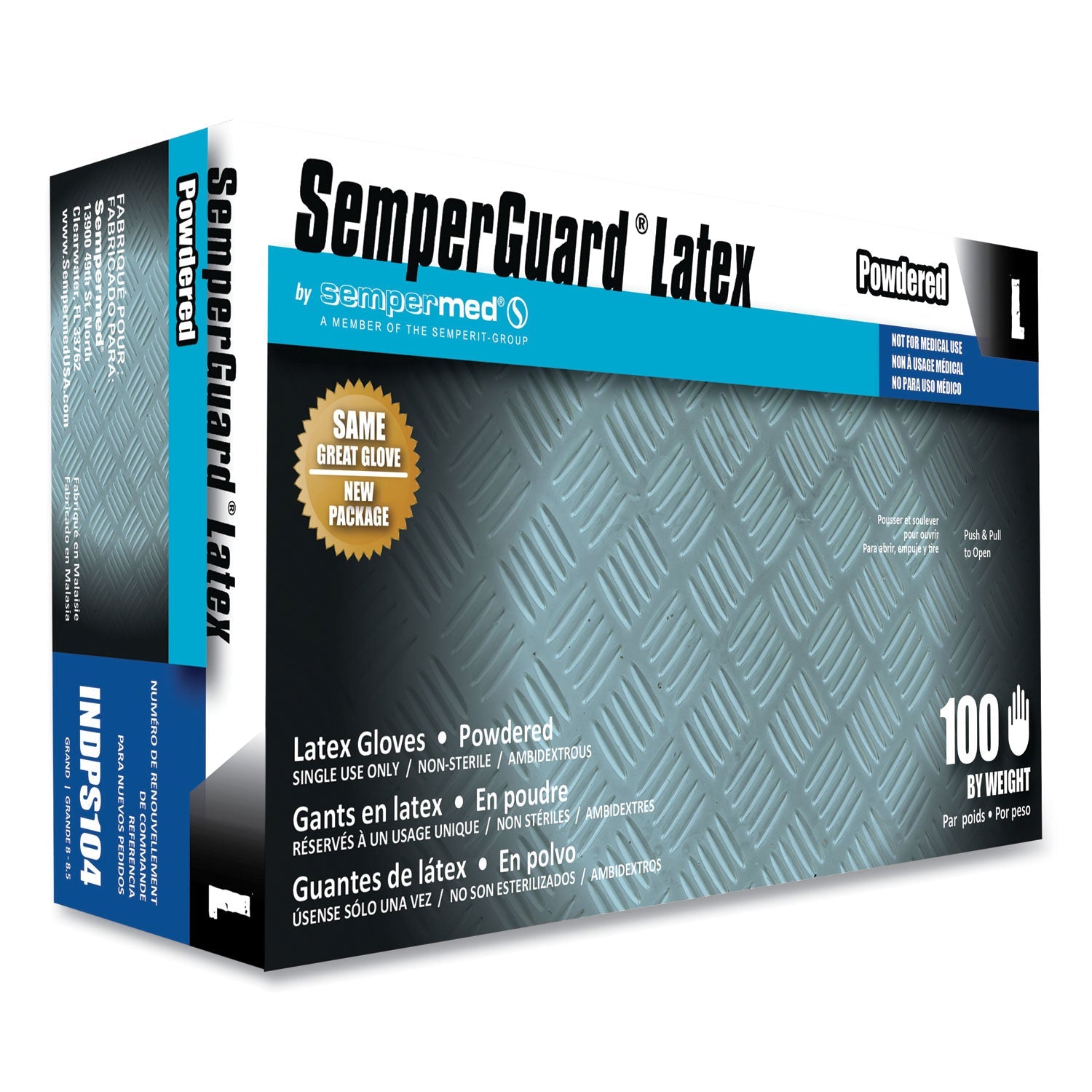 SemperGuard® Latex Gloves, Cream, Large, 100/Box, 10 Boxes/Carton - Bloom Skins