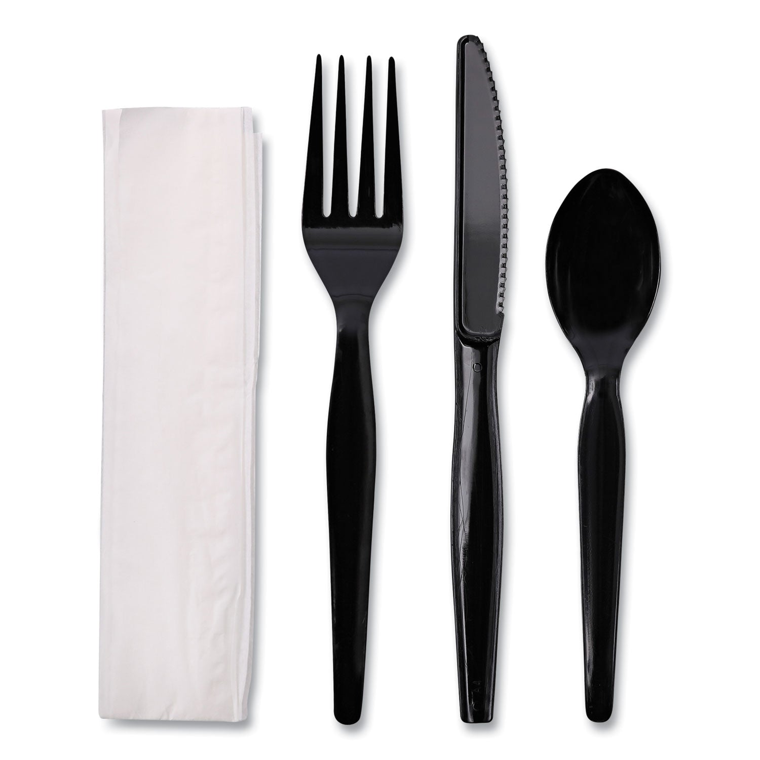 Four-Piece Cutlery Kit | Heavyweight Black | 250/Ctn