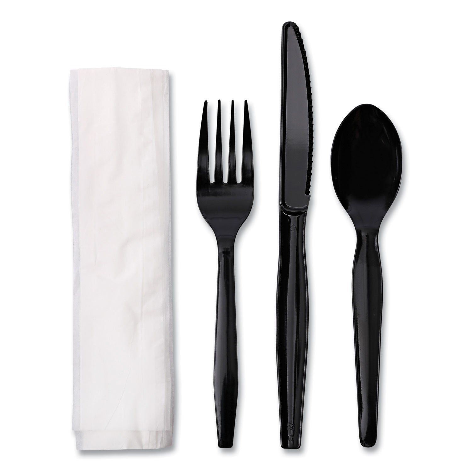 Four-Piece Cutlery Kit | Black | 250/Carton
