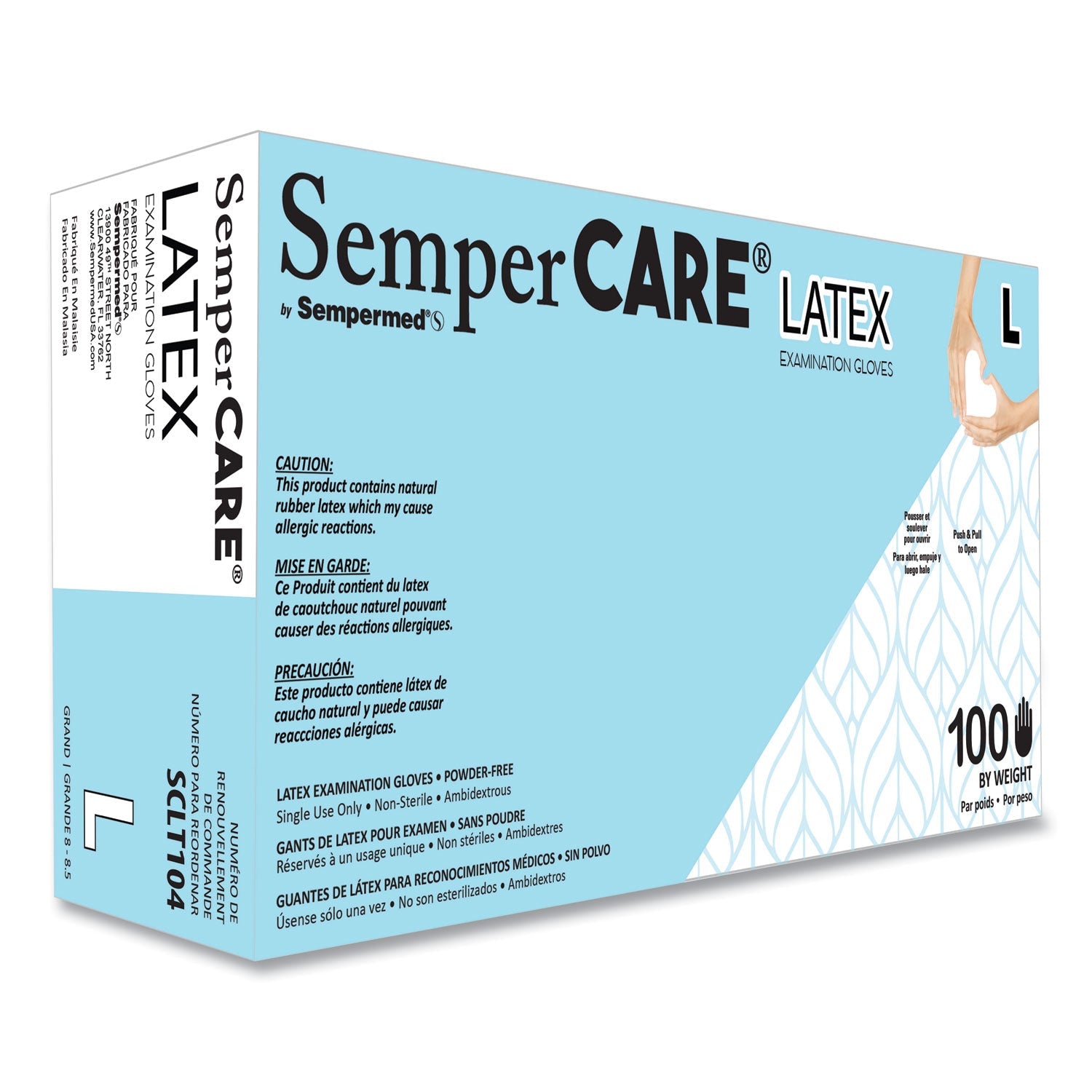 Latex Examination Gloves | SemperCare® Large 1k-Ct