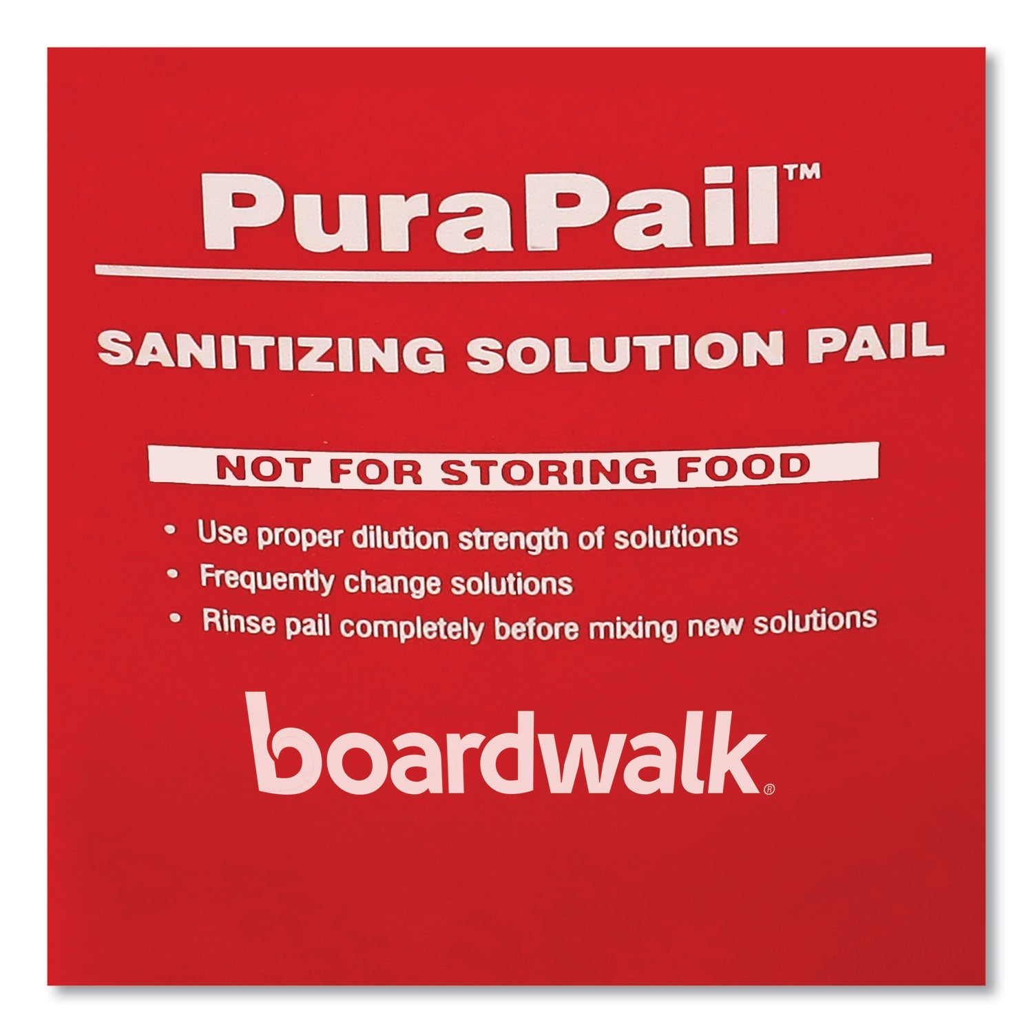 Boardwalk® PuraPail, 6 qt, Polypropylene, Red/White
