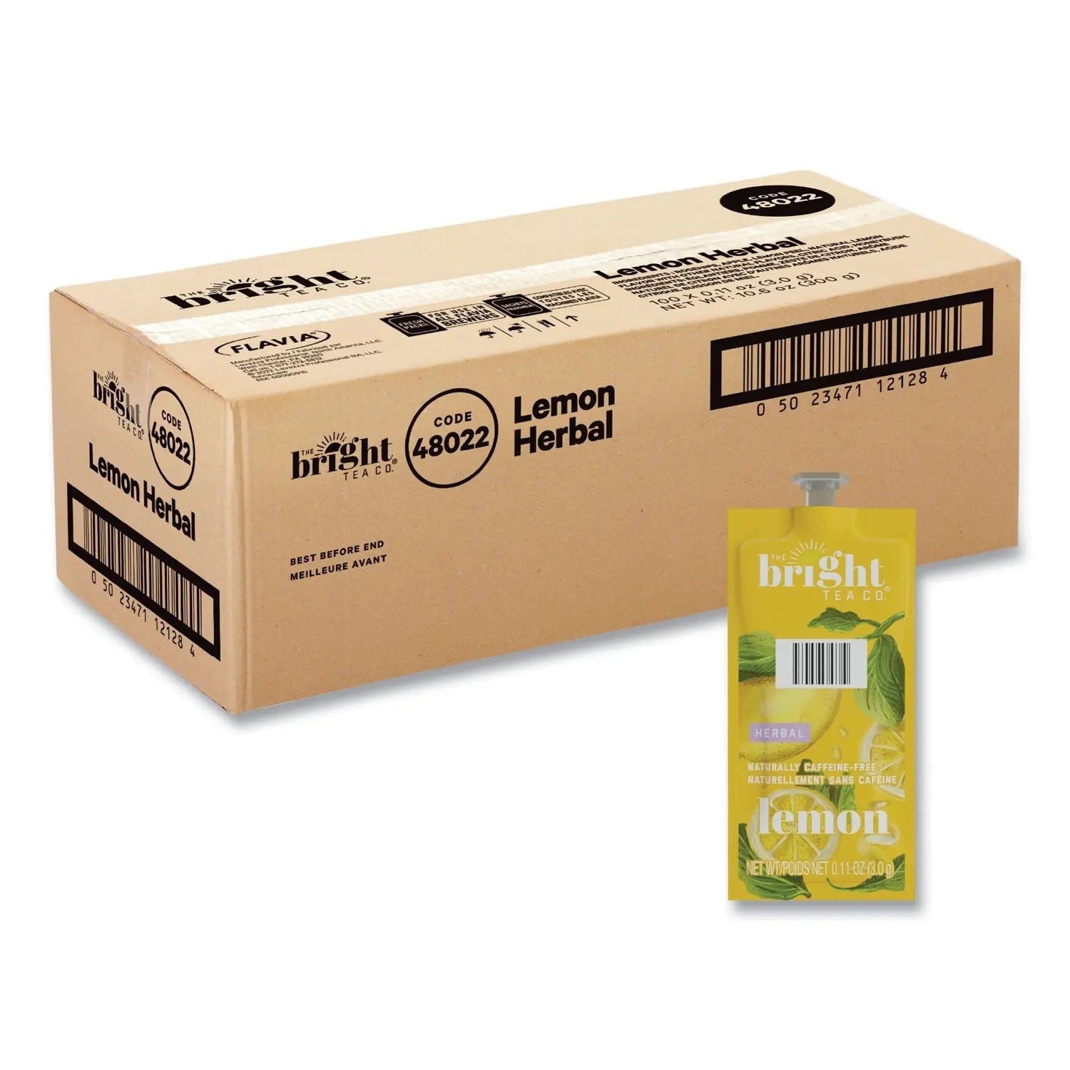 FLAVIA® The Bright Tea Co. Lemon Herbal Tea Freshpack, 100/Carton