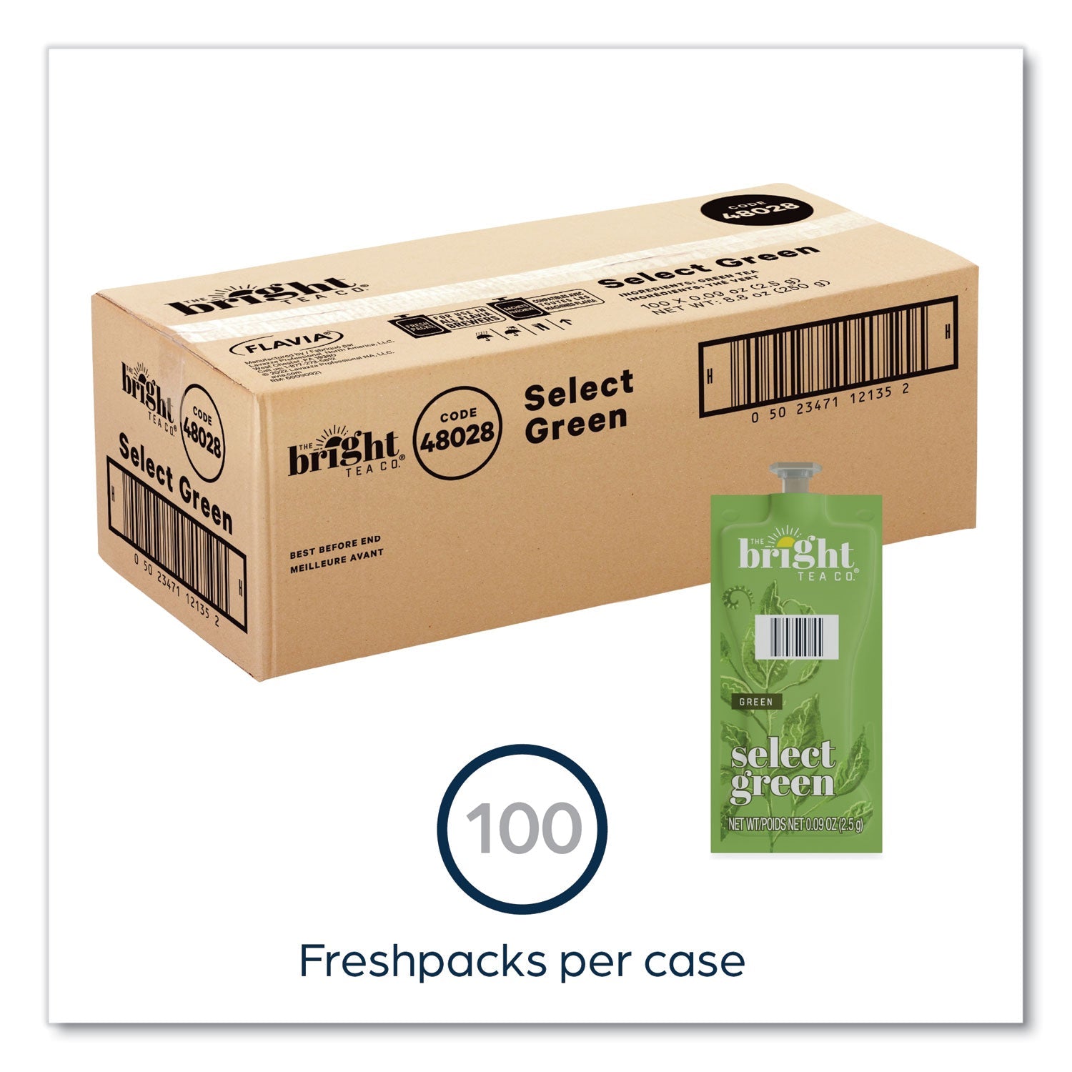 FLAVIA® The Bright Tea Co. Select Green Tea Freshpack, 100/Carton