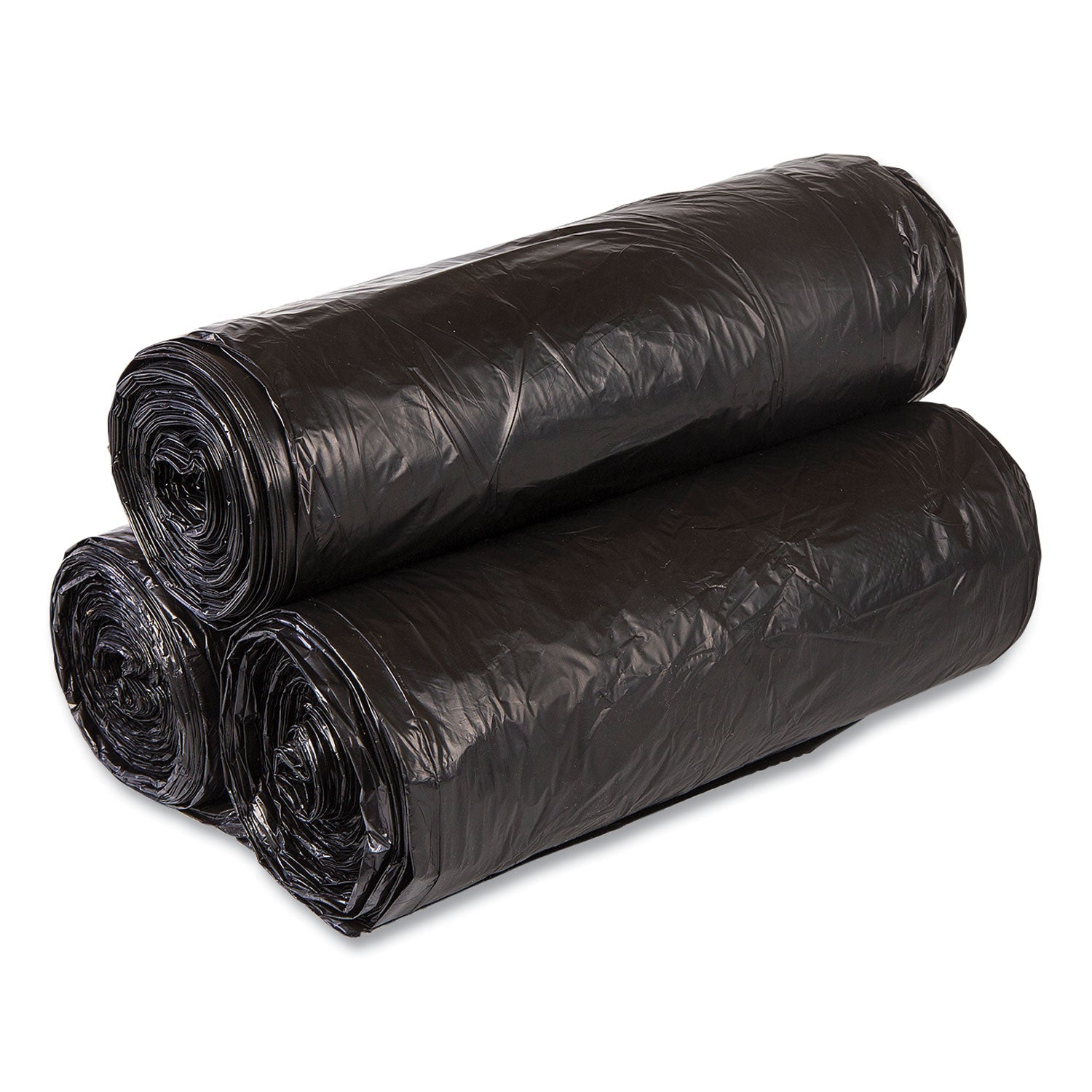 High-Density Can Liner | 56 Gal Black, 25/Roll