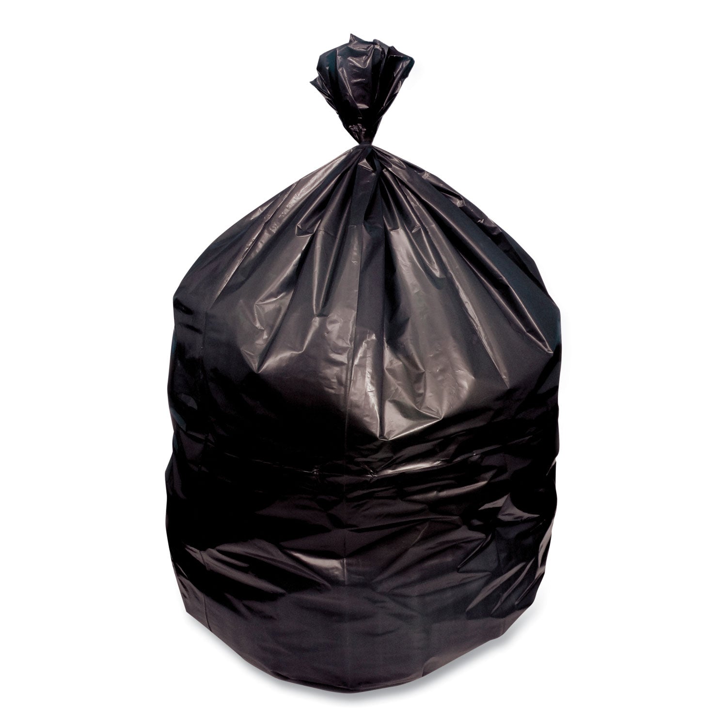 Boardwalk® Low-Density Waste Can Liners, 23 gal, 0.9 mil, 28" x 45", Black, Perforated Roll, 25 Bags/Roll, 8 Rolls/Carton