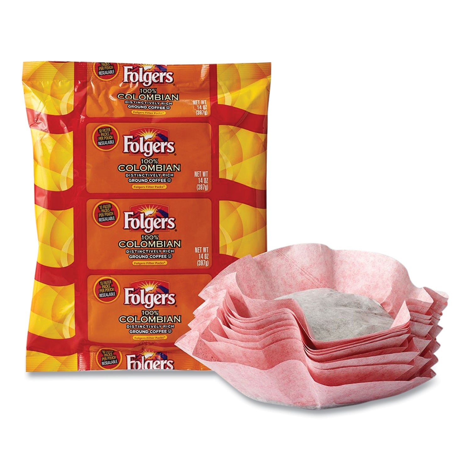 Folgers® Coffee Filter Packs, 100% Colombian, 1.4 Oz Pack, 40/carton