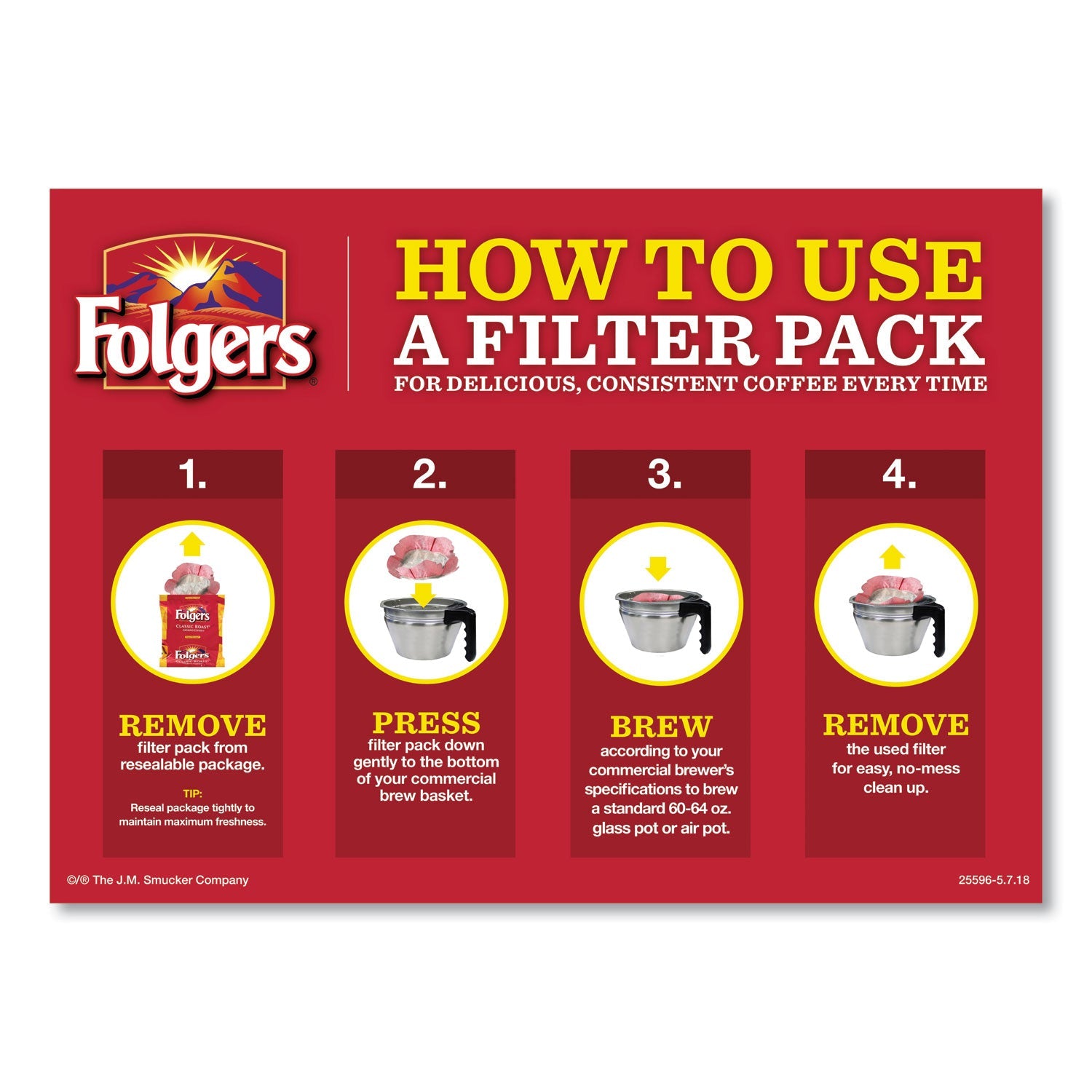 Folgers® Coffee Filter Packs, Classic Roast, 1.4 Oz Pack, 40/carton