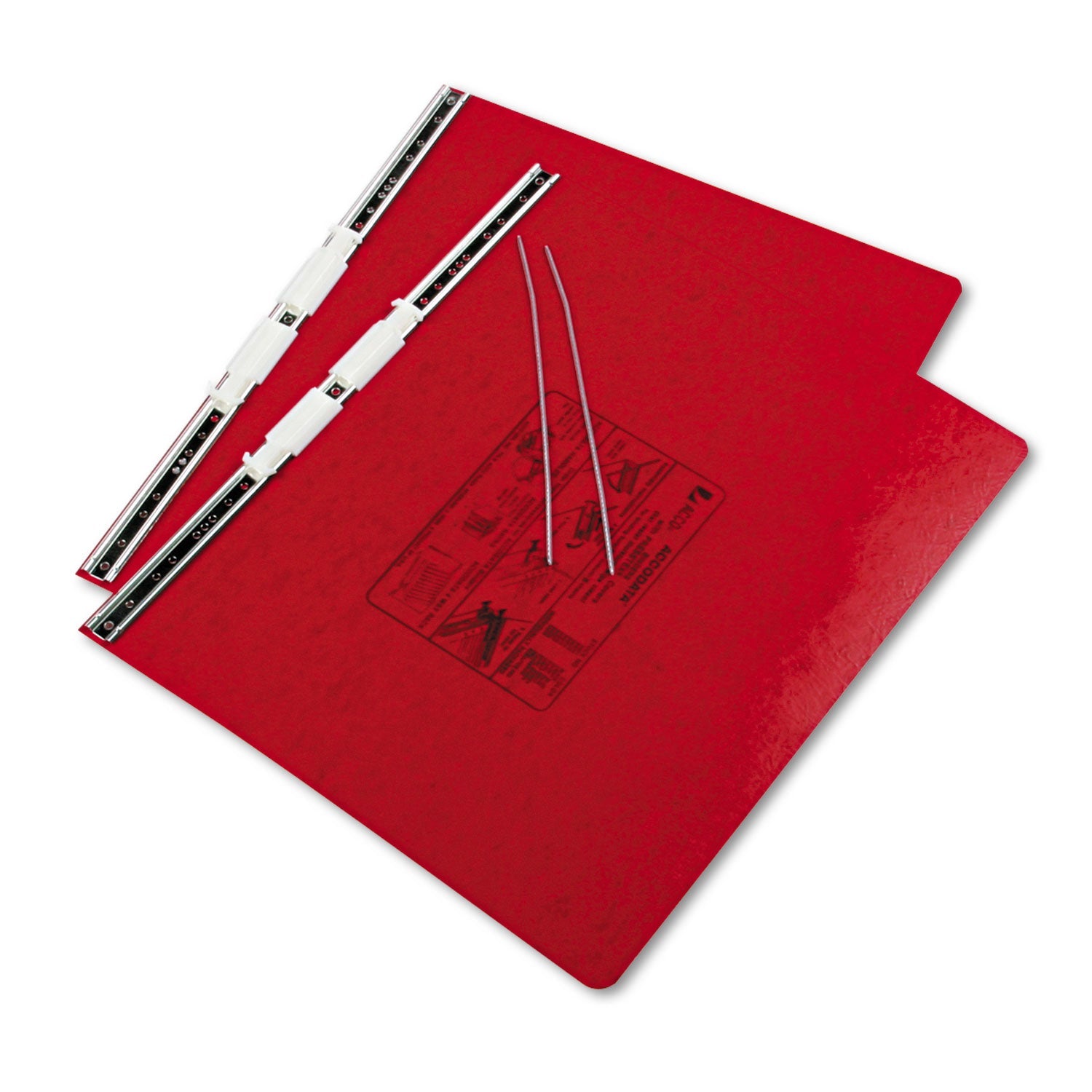 ACCO Presstex Covers With Storage Hooks, 2 Posts, 6" Capacity, 14.88 X 11, Executive Red