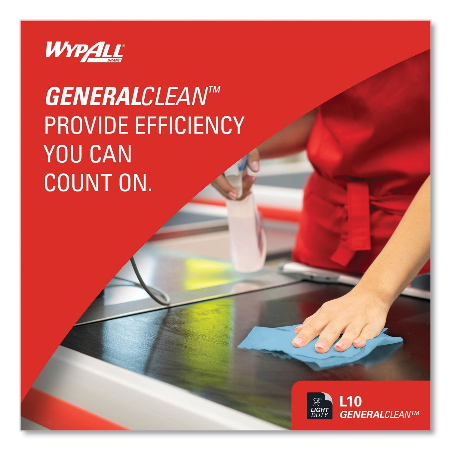 WypAll® L10 Windshield Towels, 1-Ply, 9.1 x 10.25, Light Blue, 224/Pack, 10 Packs/Carton