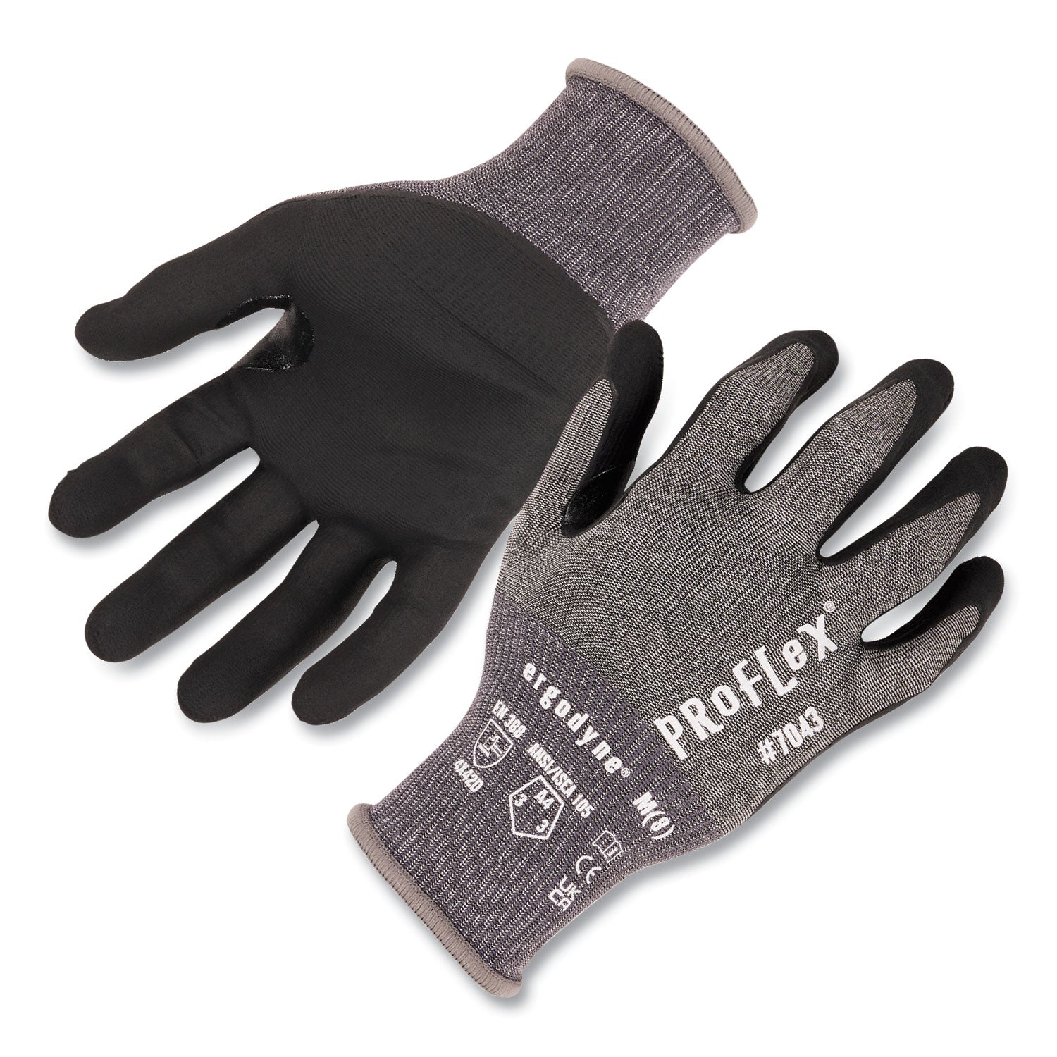 ergodyne® ProFlex 7043 ANSI A4 Nitrile Coated CR Gloves, Gray, X-Large, 1 Pair - Bloom Skins